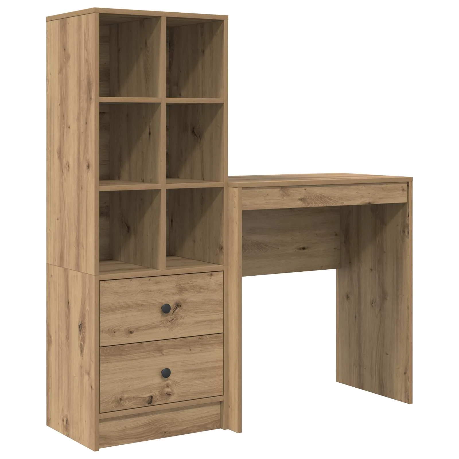 Bureau en 2 éléments 115,5 x 40 x 127 cm chêne artisanal – vue de côté