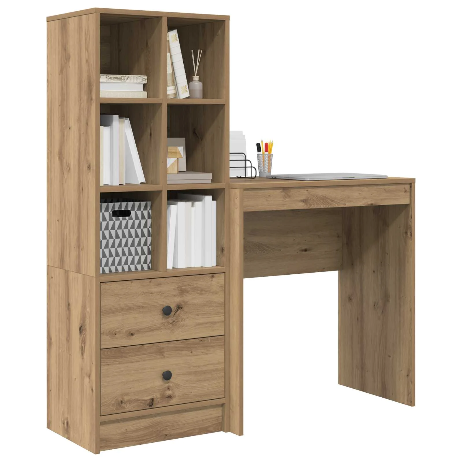 Bureau en 2 éléments 115,5 x 40 x 127 cm chêne artisanal – vue de détail