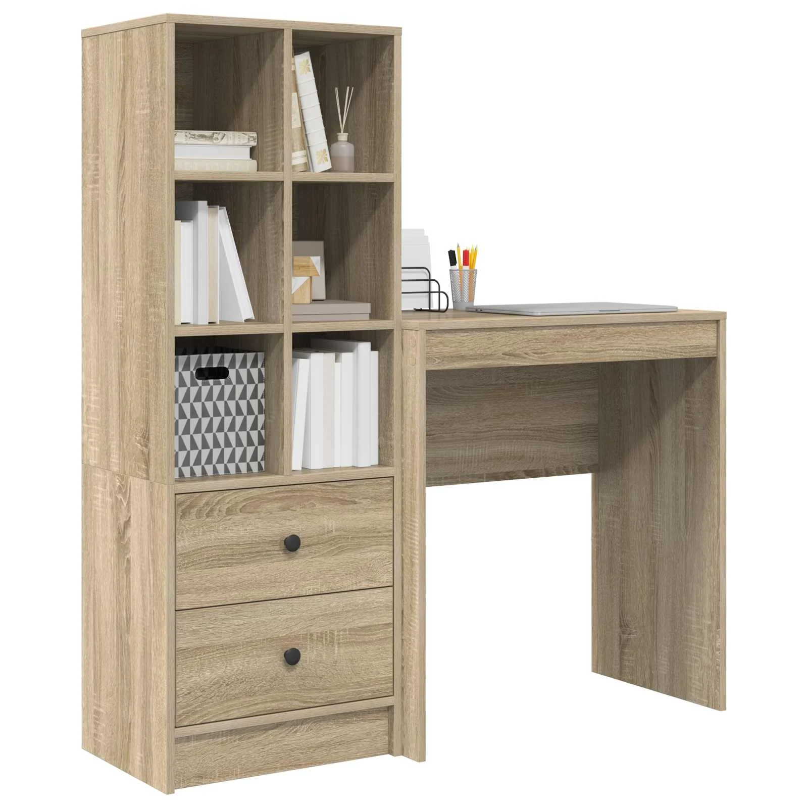 Bureau en 2 éléments 115,5 x 40 x 127 cm chêne sonoma – vue de détail