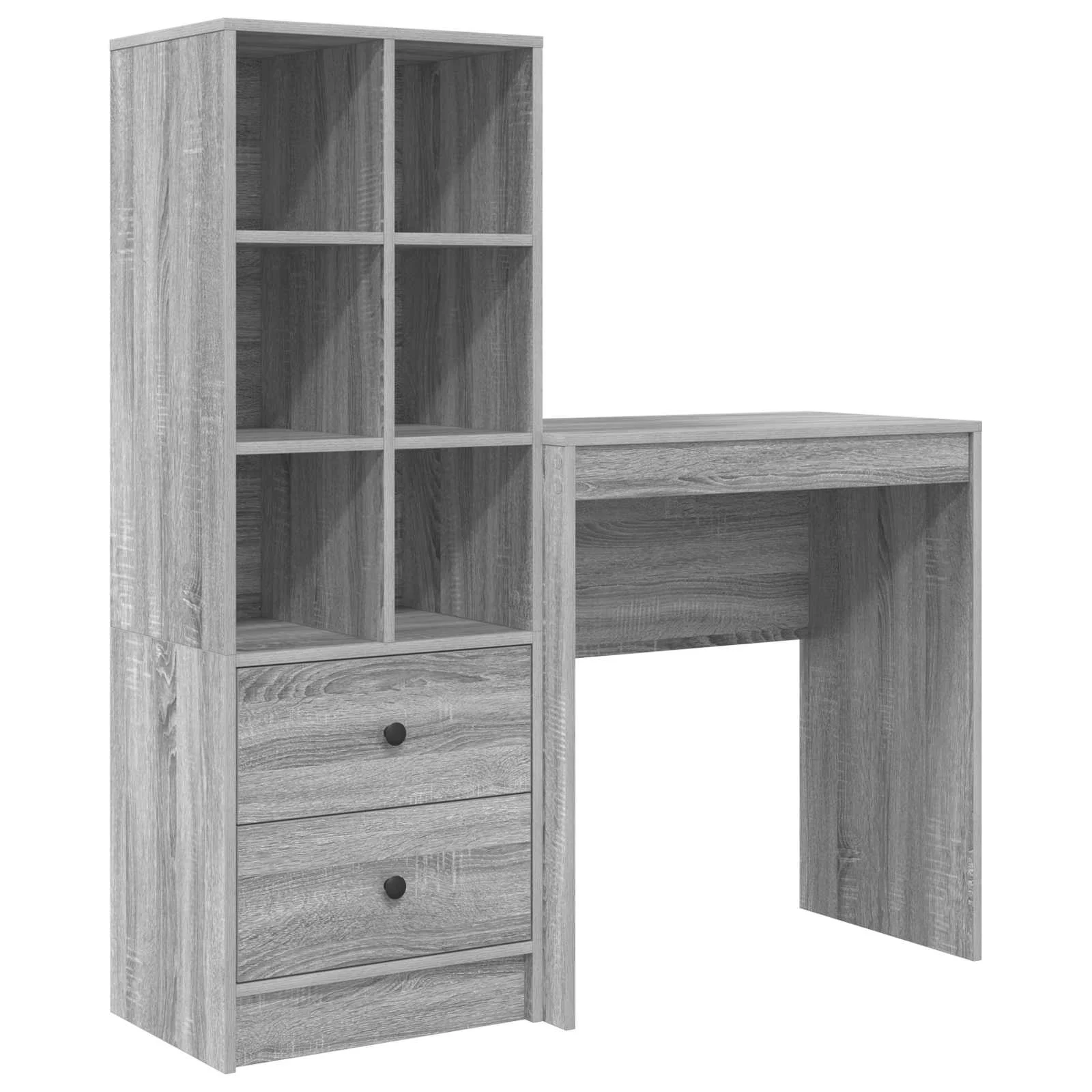 Bureau en 2 éléments 115,5 x 40 x 127 cm sonoma gris – vue de côté
