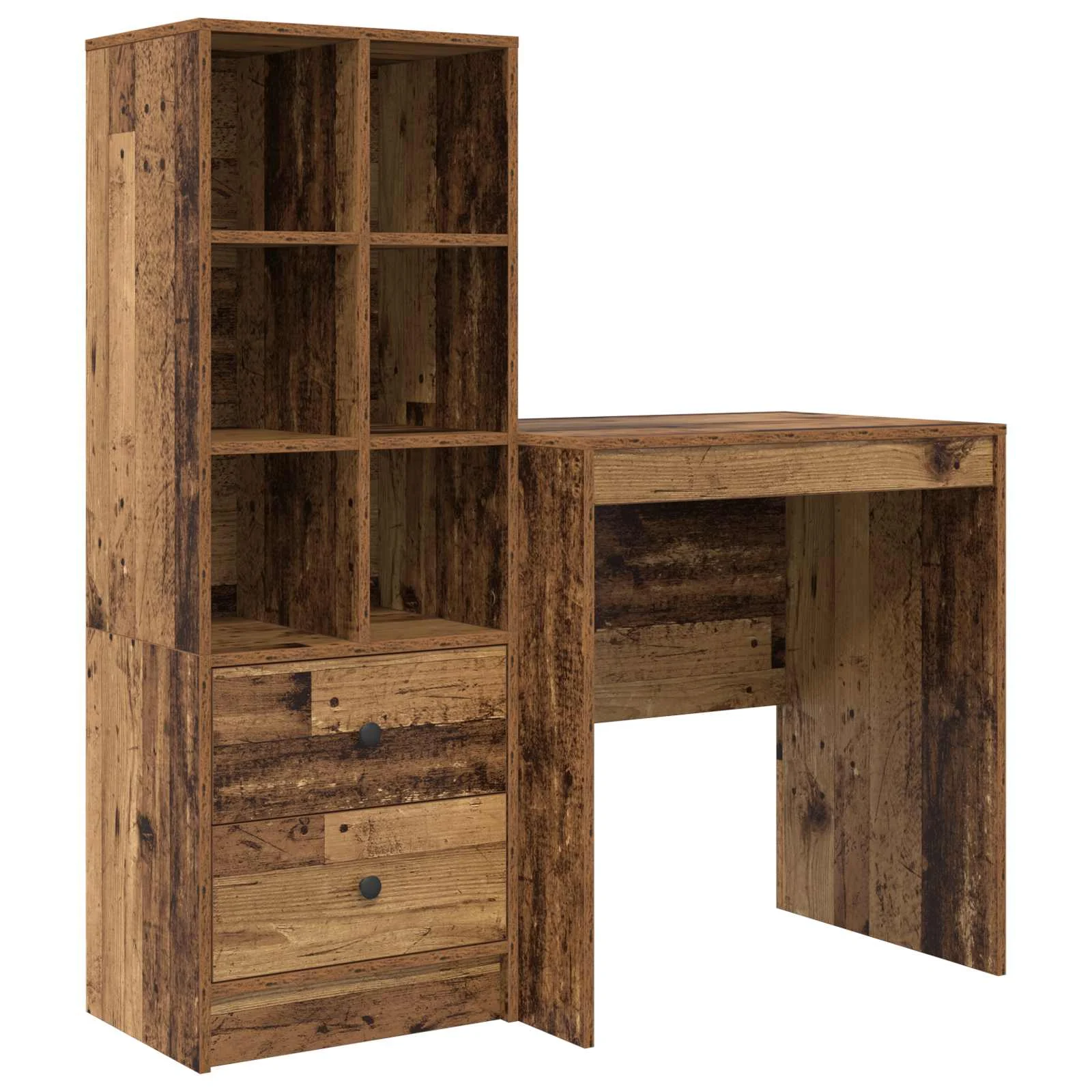 Bureau en 2 éléments 115,5 x 50 x 127 cm bois ancien – vue de côté