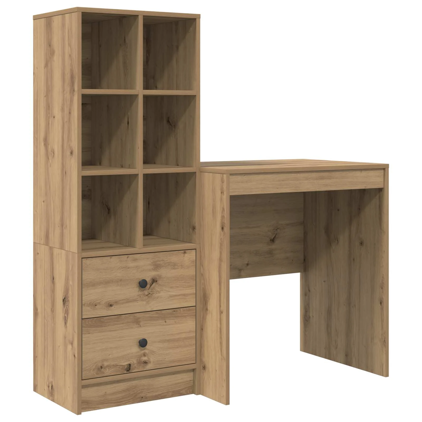 Bureau en 2 éléments 115,5 x 50 x 127 cm chêne artisanal – vue de côté