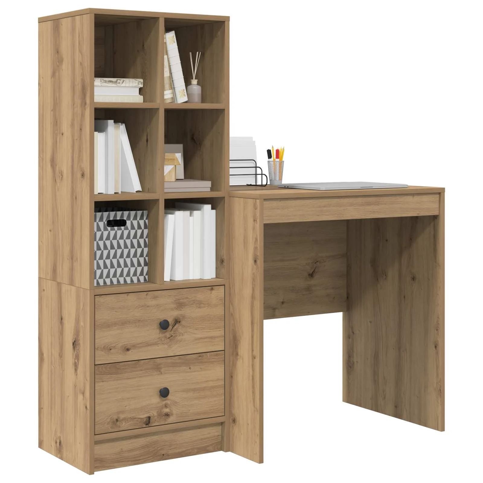 Bureau en 2 éléments 115,5 x 50 x 127 cm chêne artisanal – vue de détail