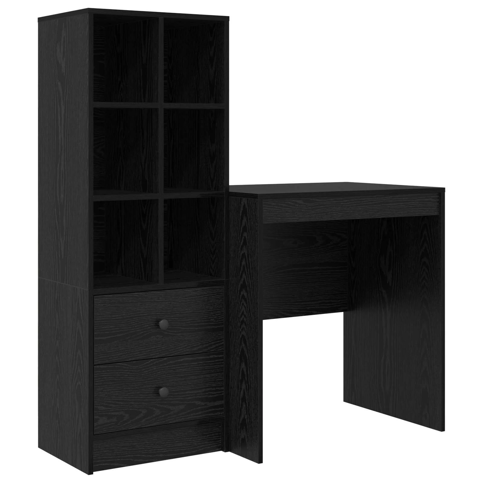 Bureau en 2 éléments 115,5 x 50 x 127 cm chêne noir – vue de côté