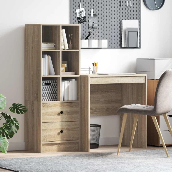 Bureau en 2 éléments 115,5 x 50 x 127 cm chêne sonoma – vue d’ensemble