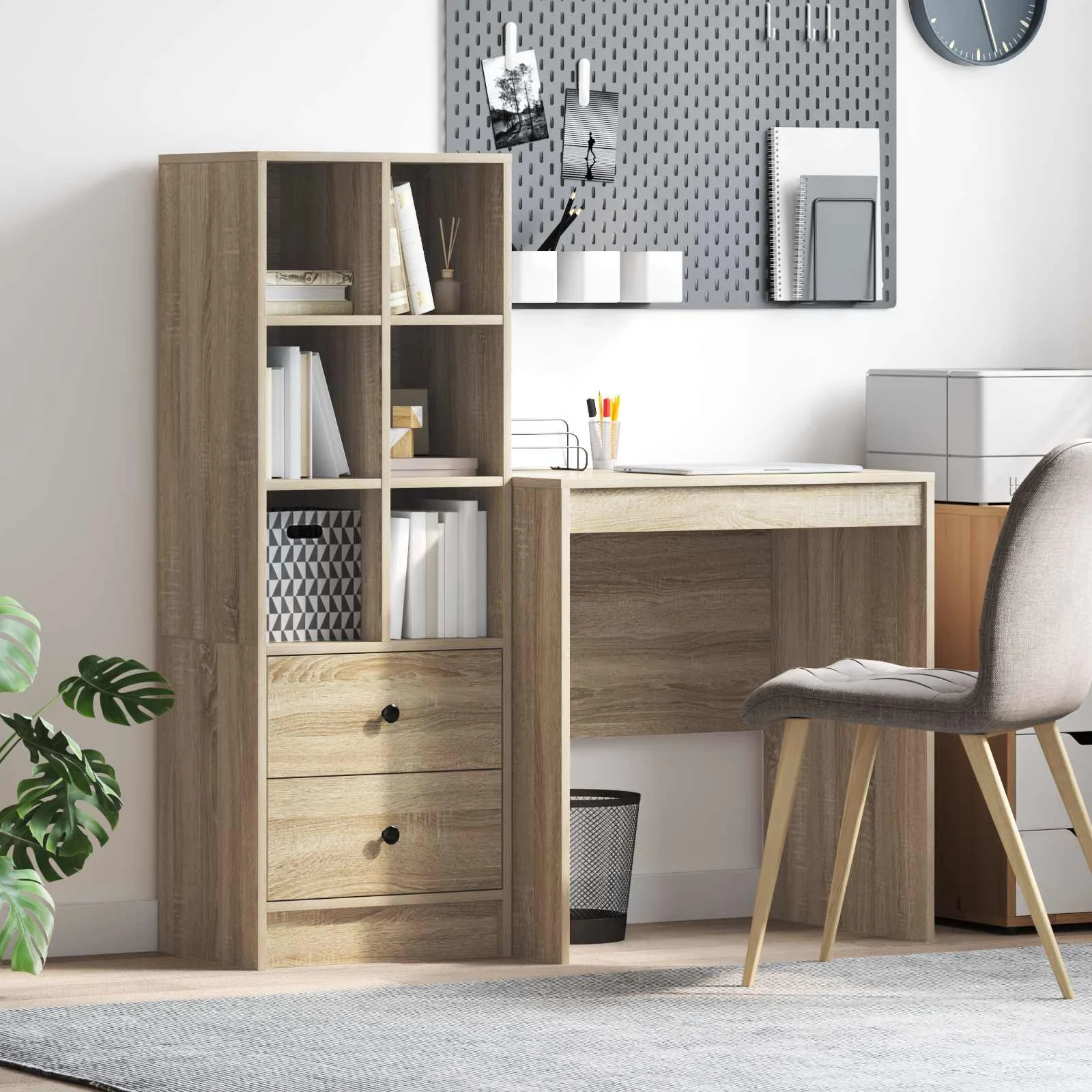 Bureau en 2 éléments 115,5 x 50 x 127 cm chêne sonoma – vue d’ensemble