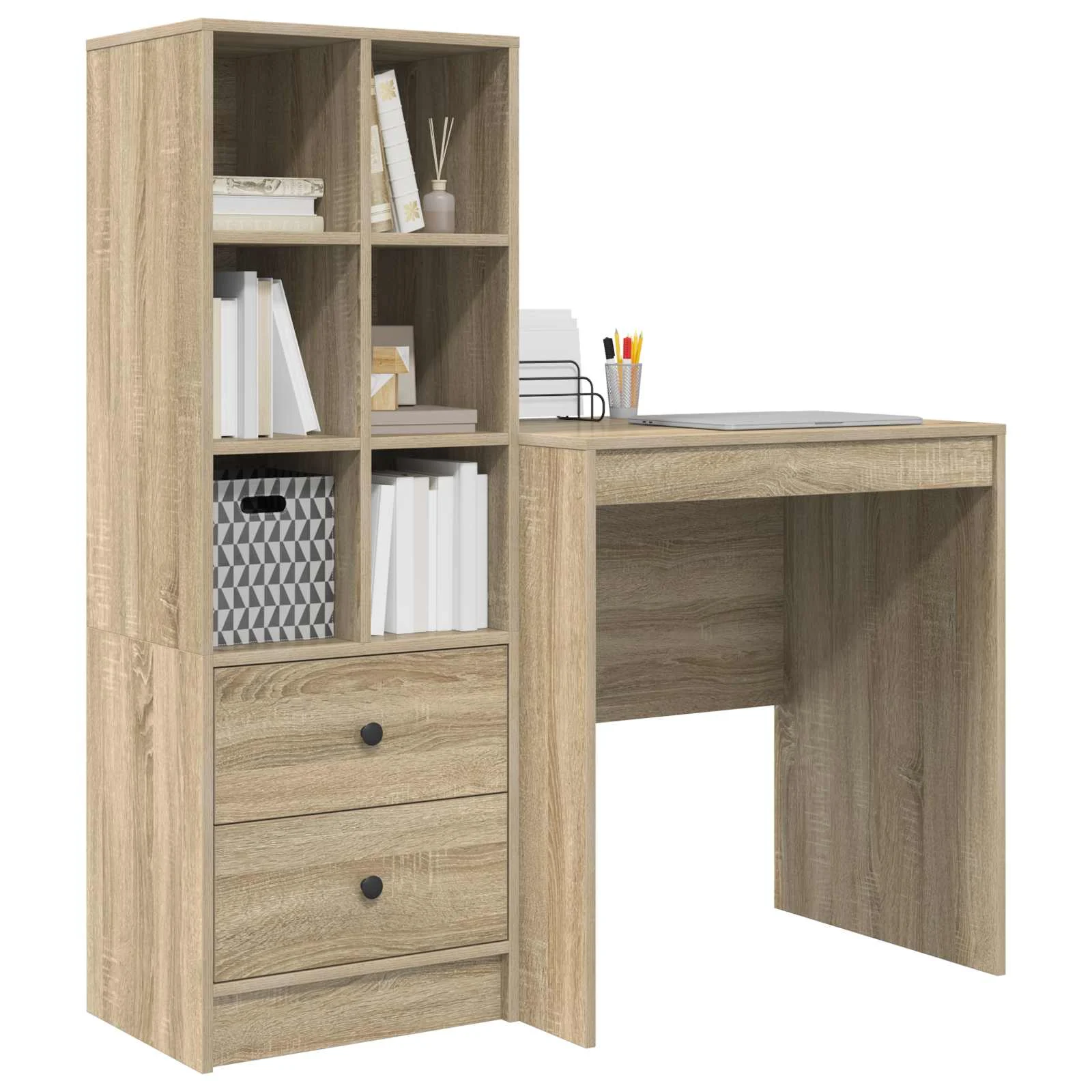 Bureau en 2 éléments 115,5 x 50 x 127 cm chêne sonoma – vue de détail