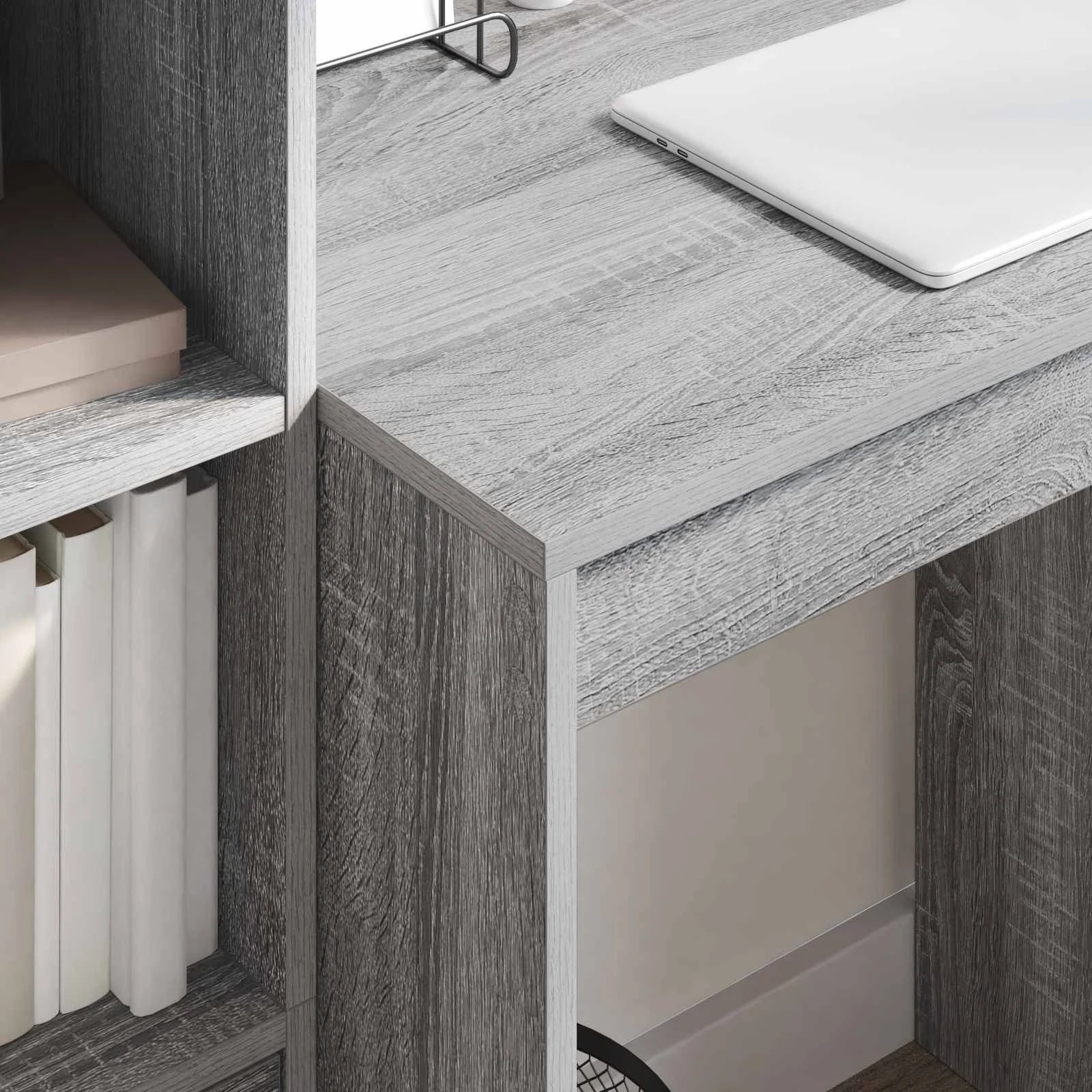 Bureau en 2 éléments 115,5 x 50 x 127 cm sonoma gris – vue en situation