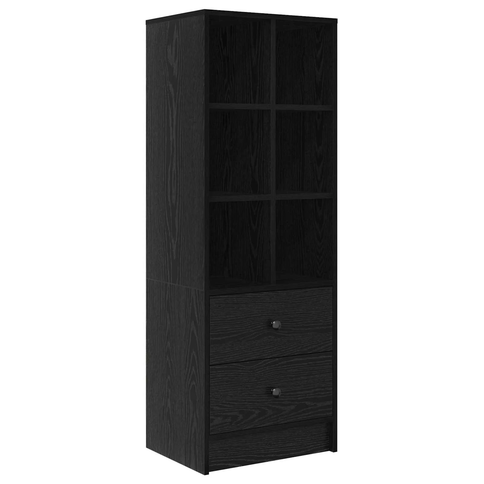 Bureau en 2 éléments 125,5 x 40 x 127 cm chêne noir – vue de dos