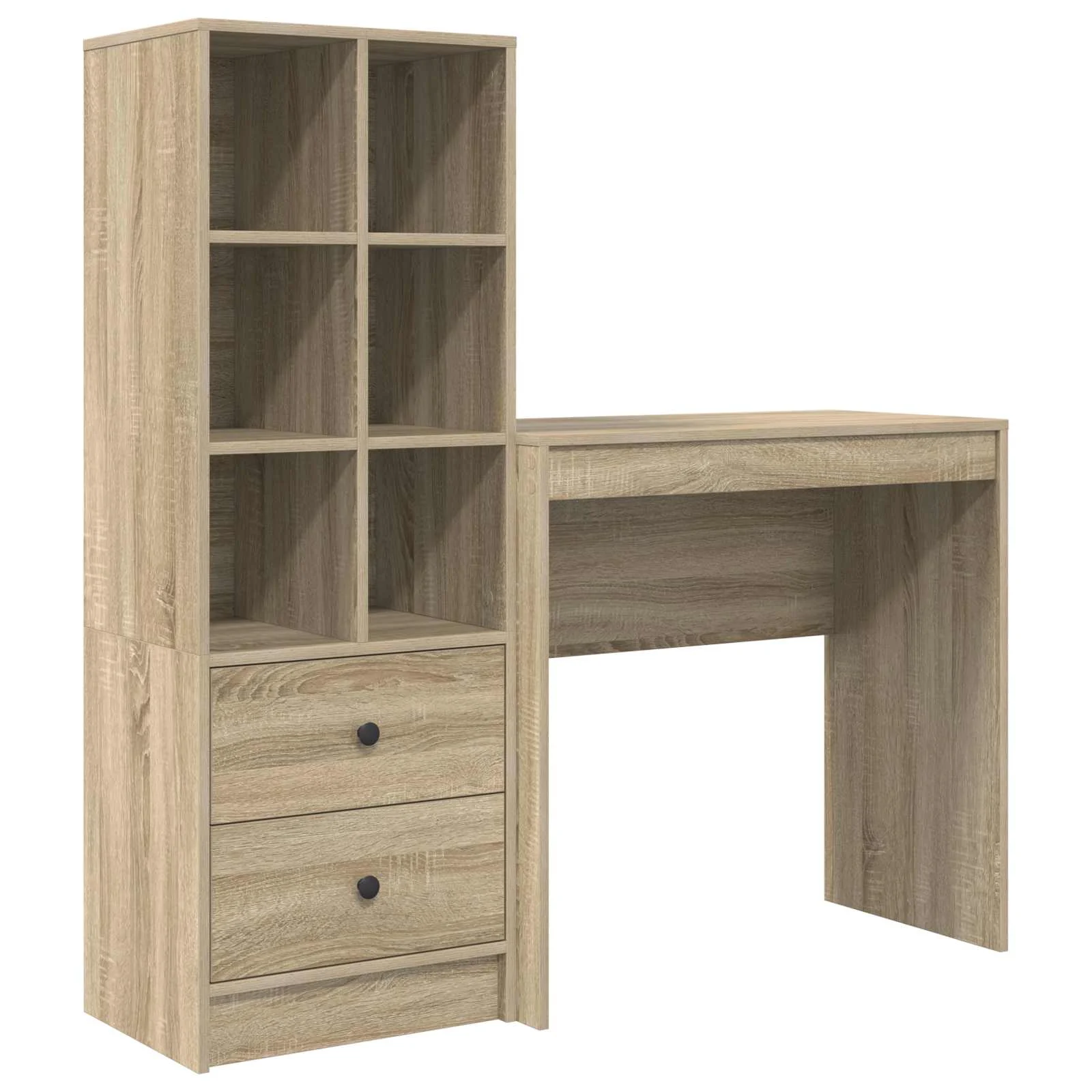 Bureau en 2 éléments 125,5 x 40 x 127 cm chêne sonoma – vue de côté