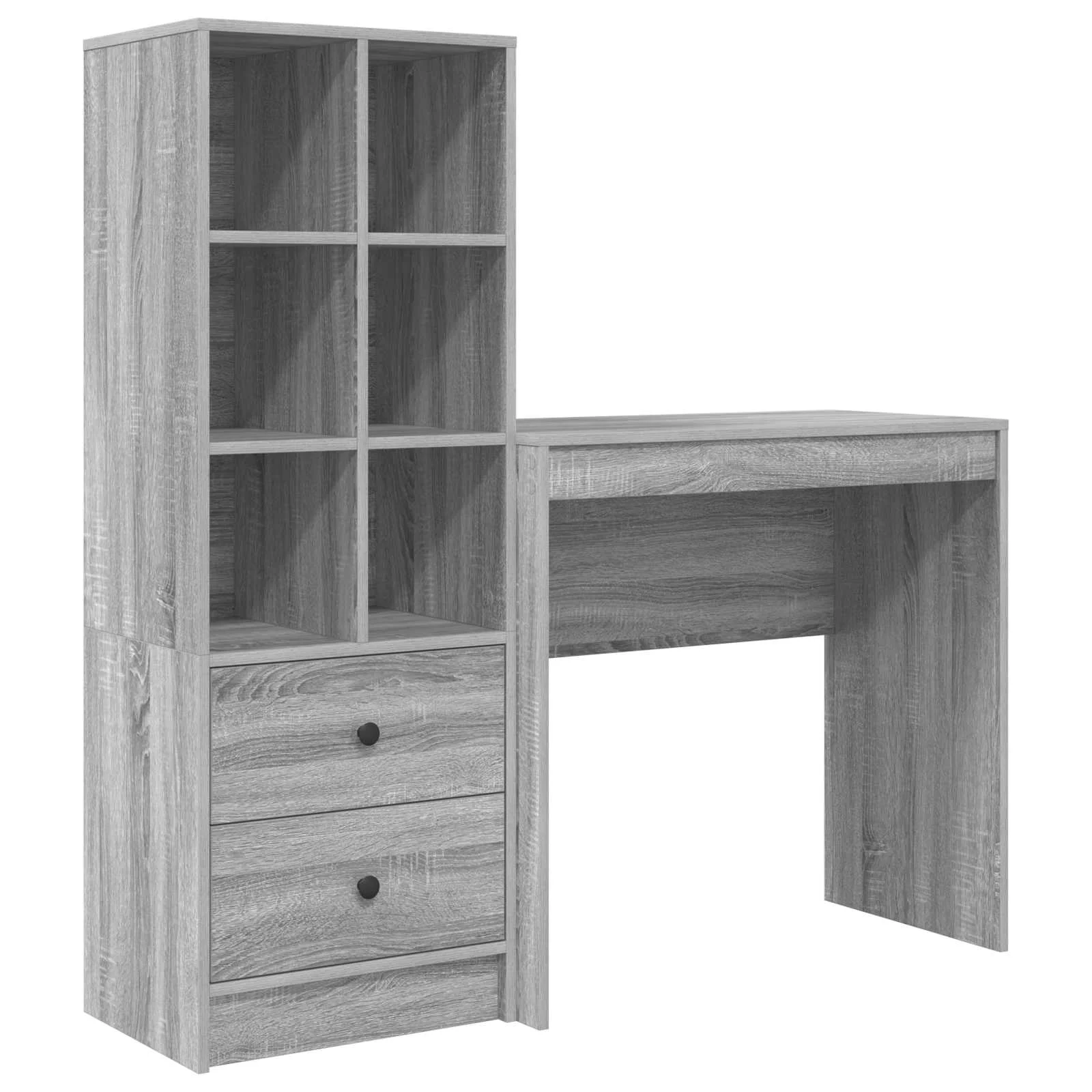 Bureau en 2 éléments 125,5 x 40 x 127 cm sonoma gris – vue de côté