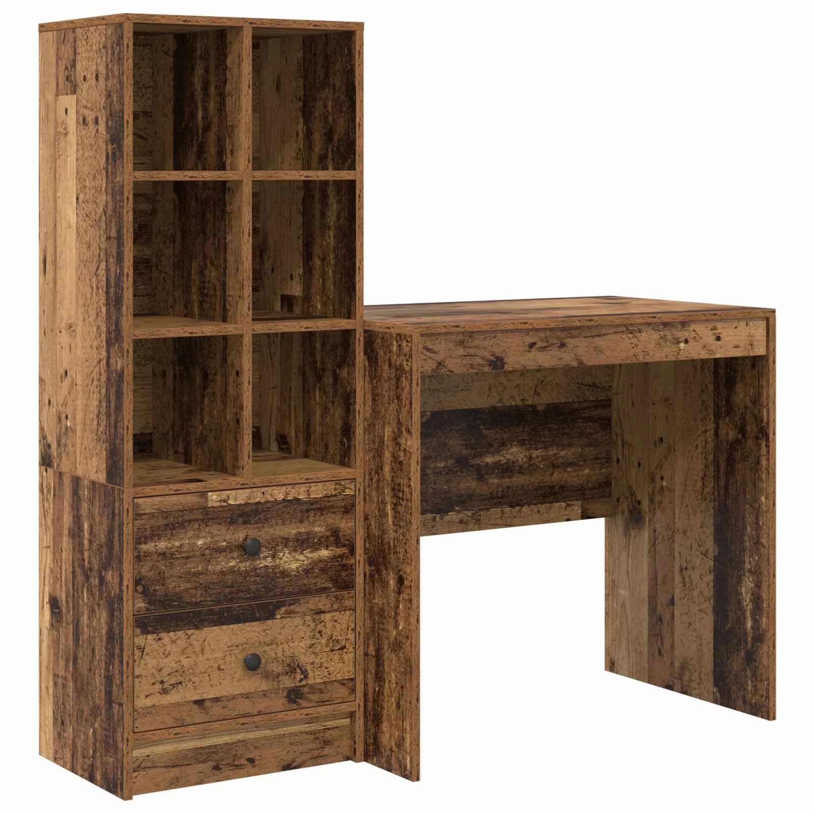 Bureau en 2 éléments 125,5 x 50 x 127 cm bois ancien – vue de côté