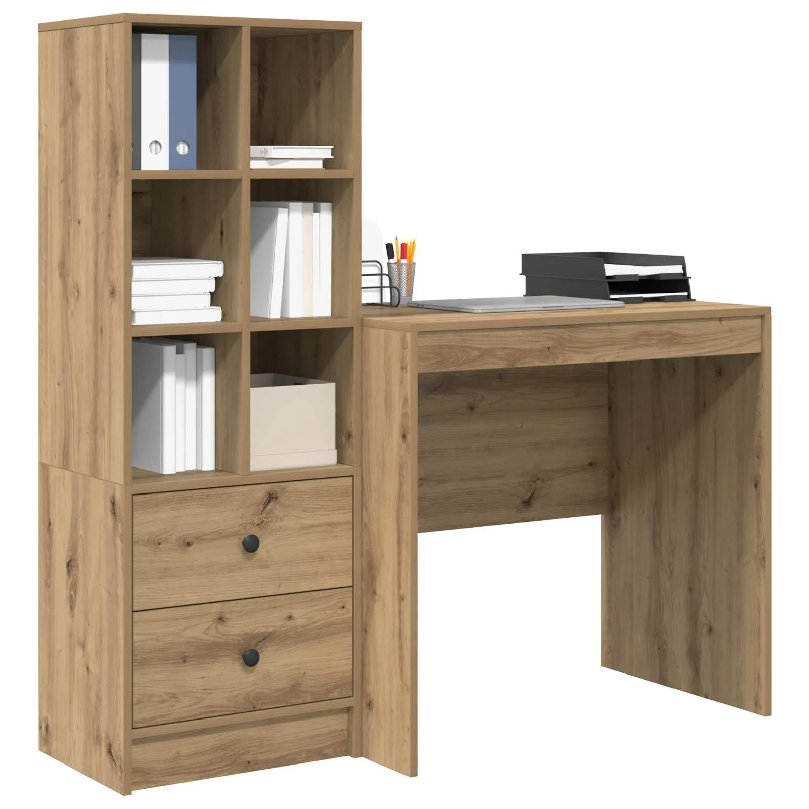 Bureau en 2 éléments 125,5 x 50 x 127 cm chêne artisanal – vue de détail