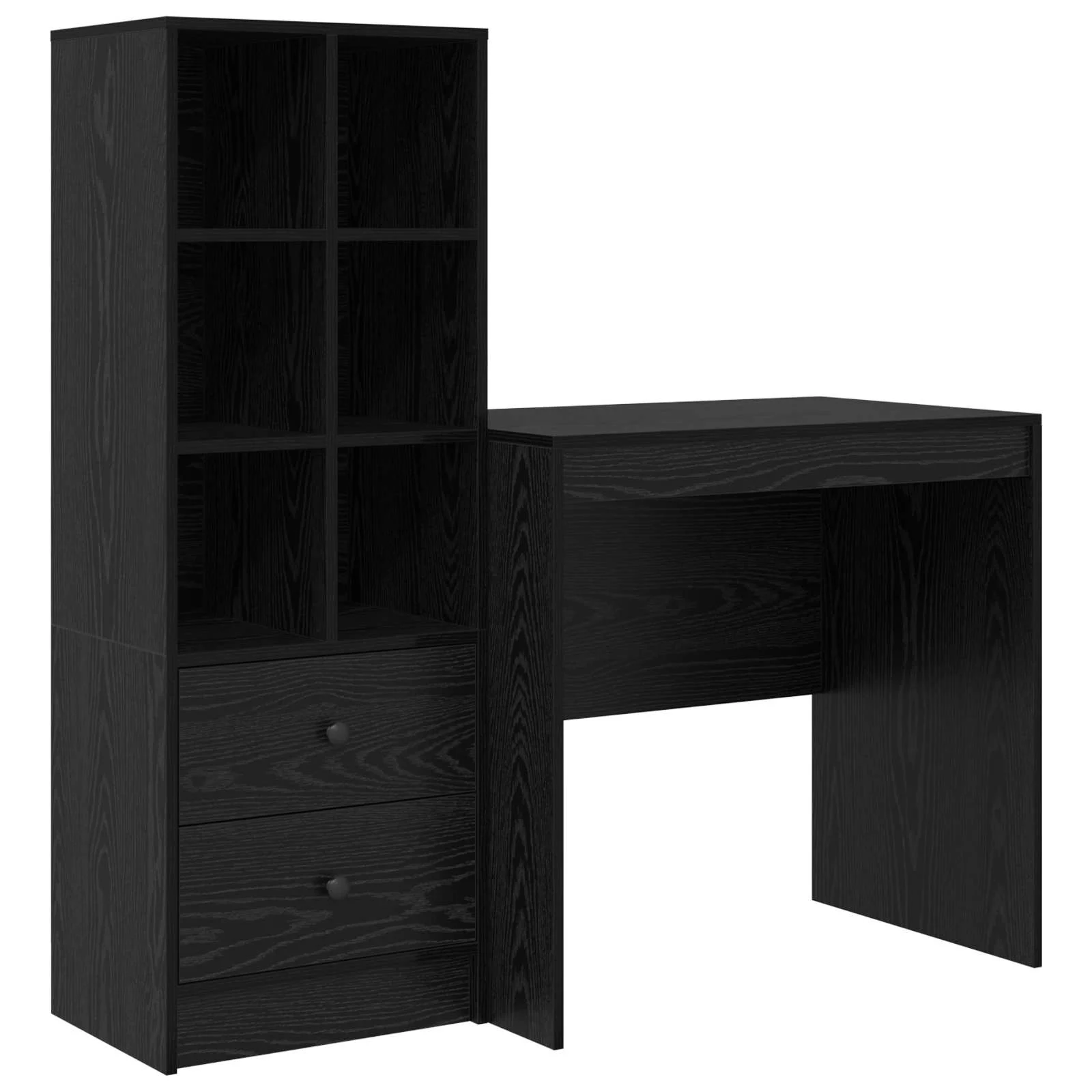 Bureau en 2 éléments 125,5 x 50 x 127 cm chêne noir – vue de côté