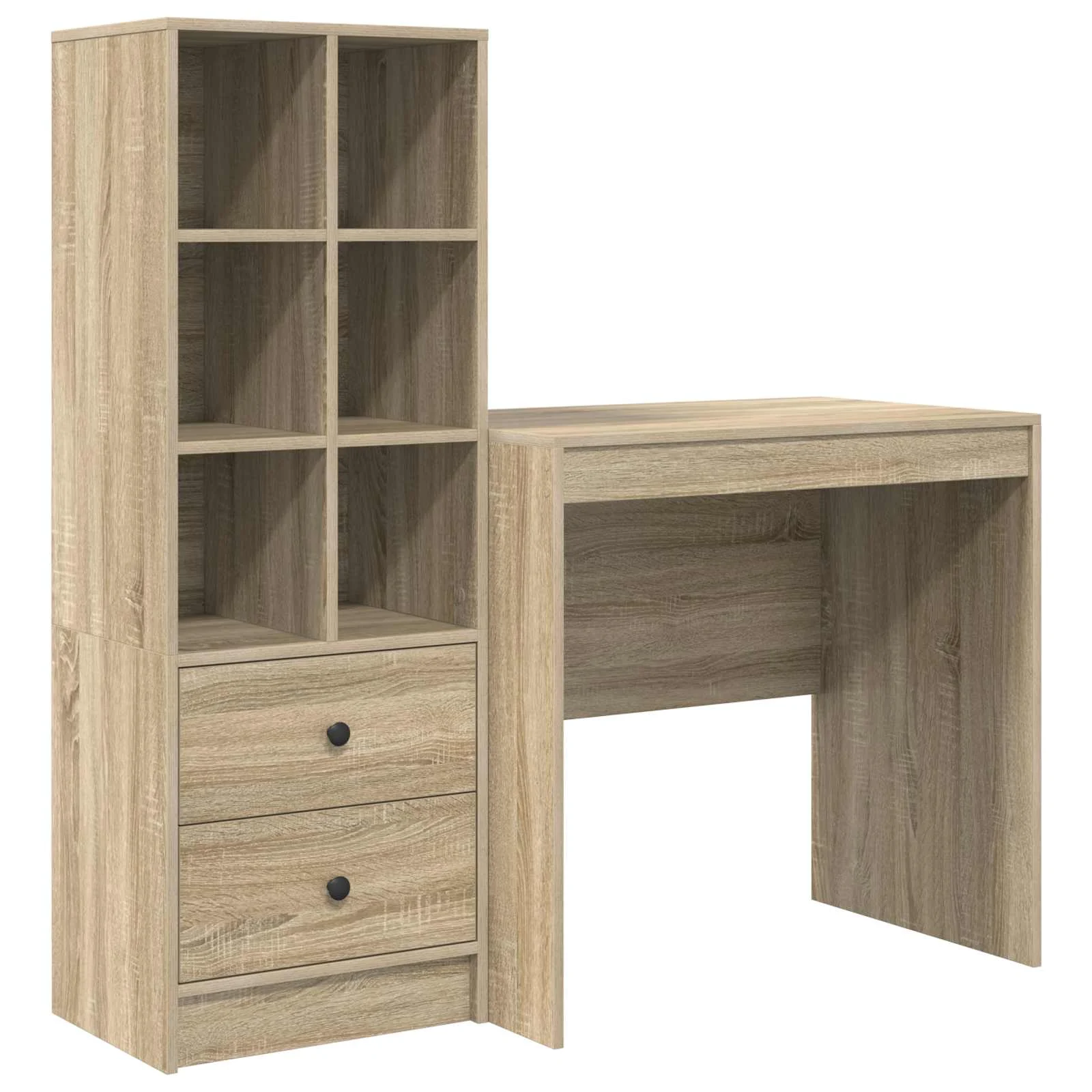 Bureau en 2 éléments 125,5 x 50 x 127 cm chêne sonoma – vue de côté