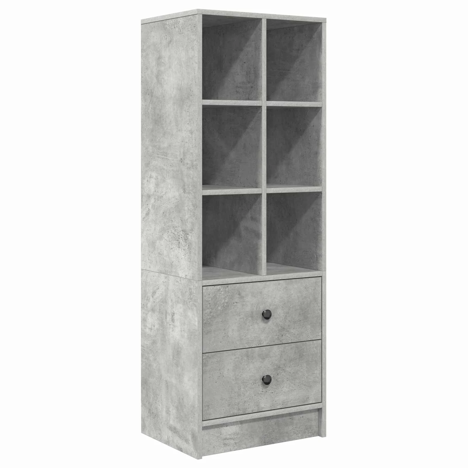 Bureau en 2 éléments 125,5 x 50 x 127 cm gris béton – vue de dos