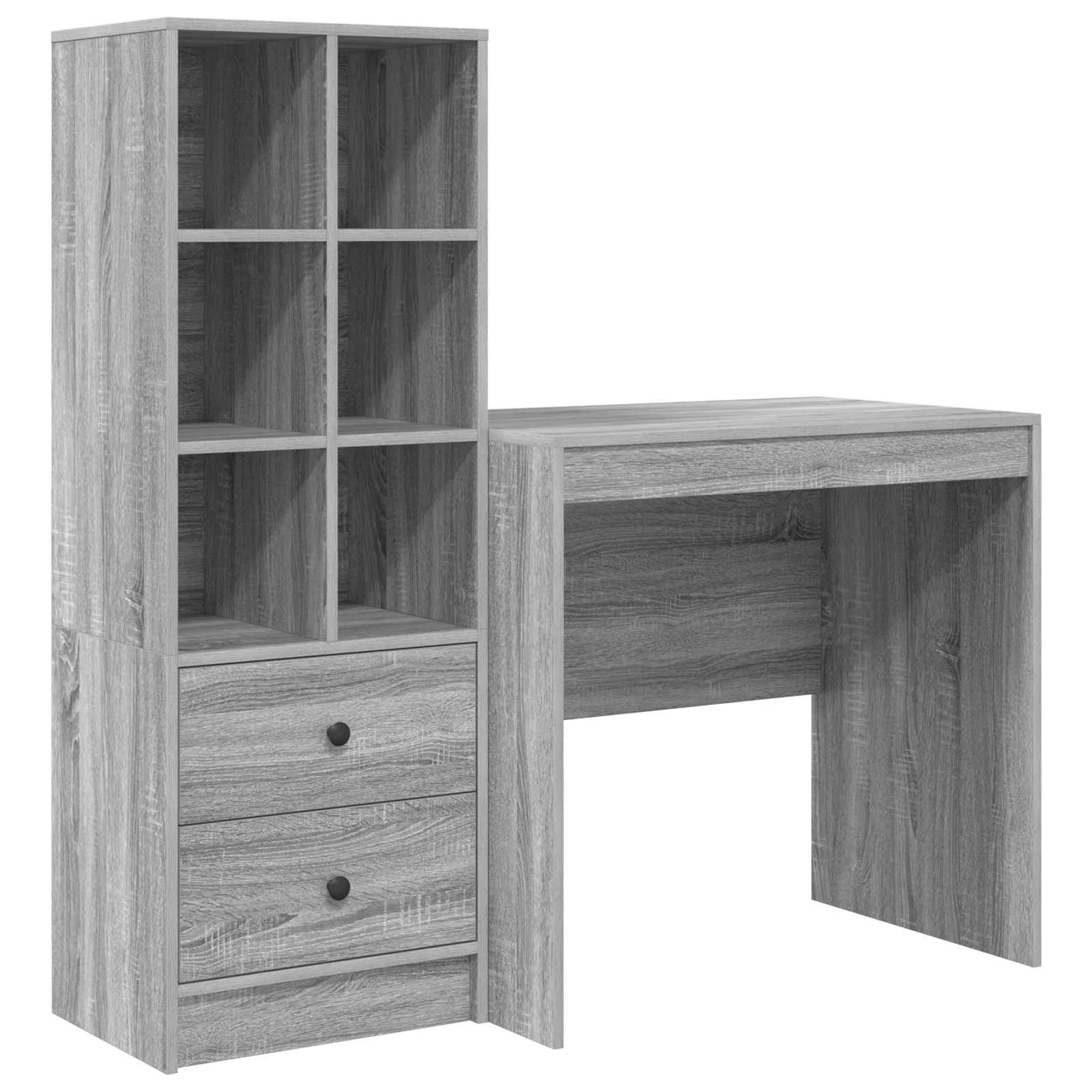 Bureau en 2 éléments 125,5 x 50 x 127 cm sonoma gris – vue de côté