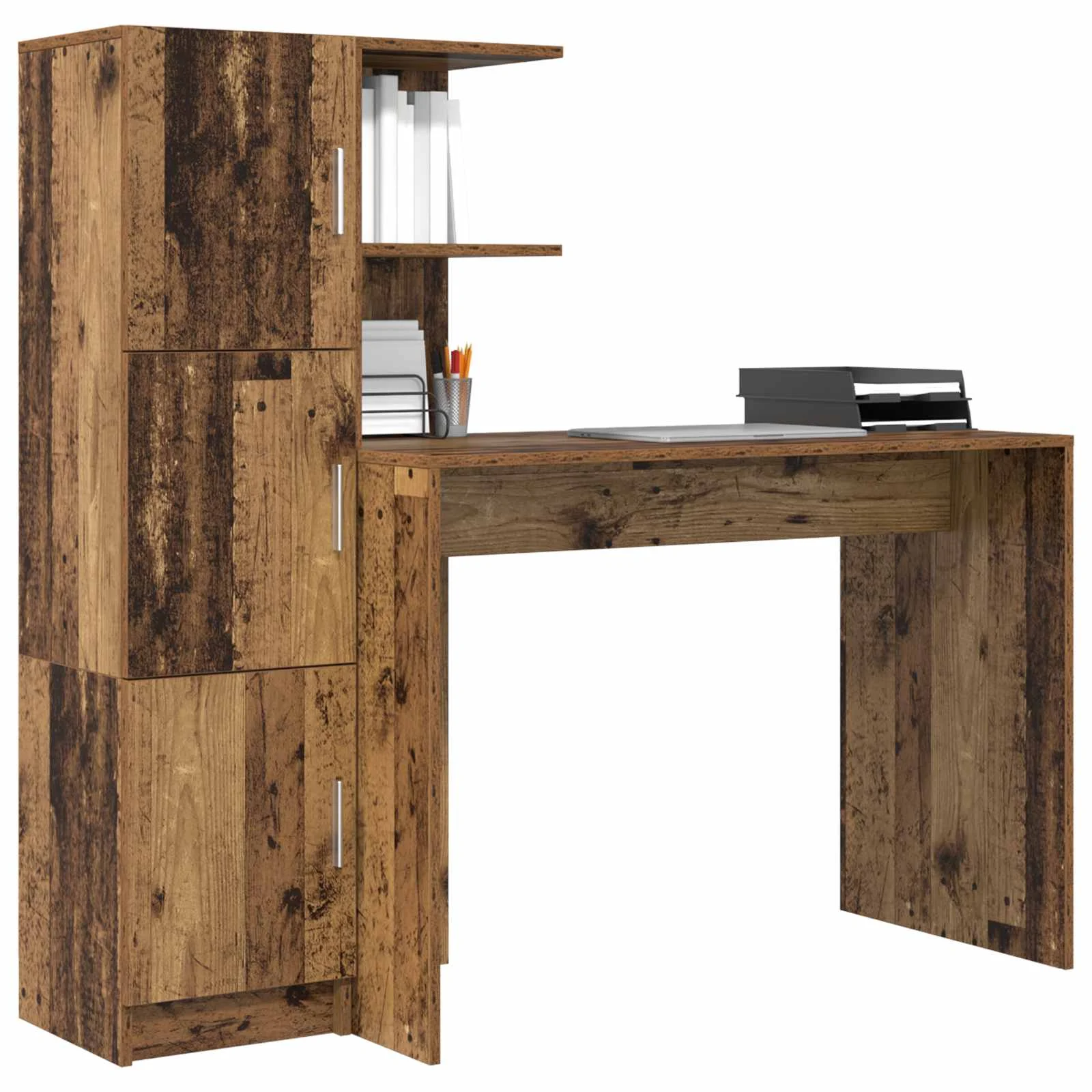 Bureau en 2 éléments 133,5 x 50 x 124 cm bois ancien – vue de détail