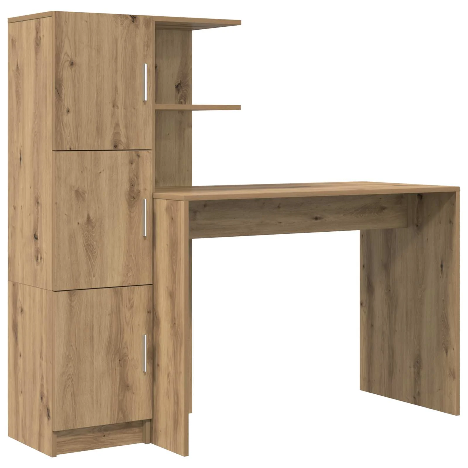 Bureau en 2 éléments 133,5 x 50 x 124 cm chêne artisanal – vue de côté