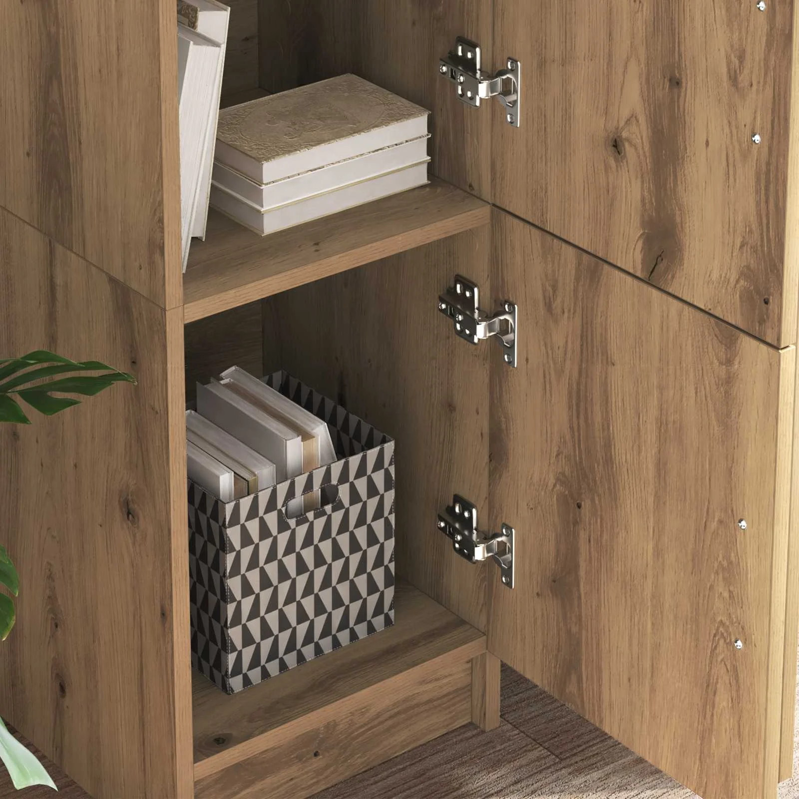 Bureau en 2 éléments 133,5 x 50 x 124 cm chêne artisanal – vue en situation