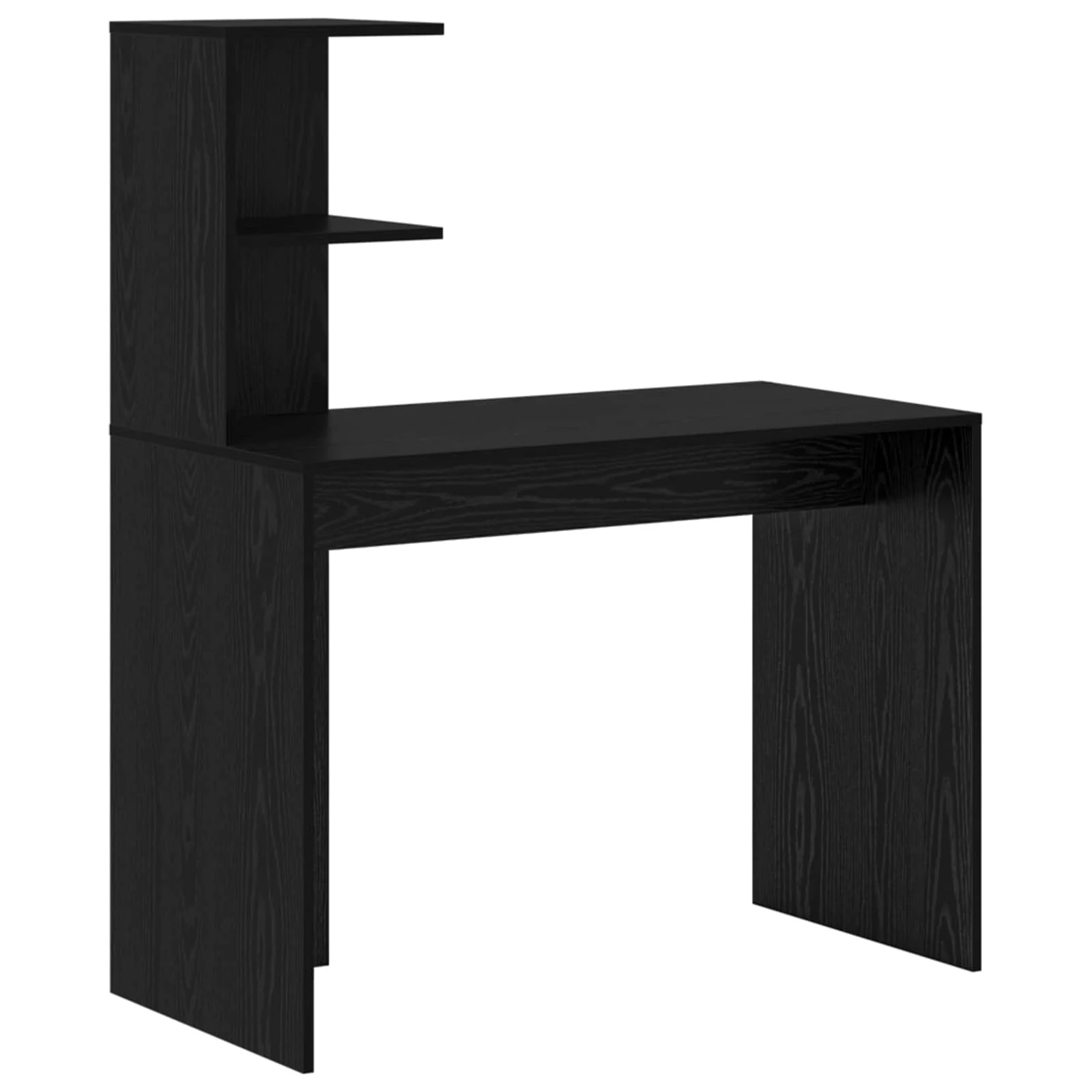 Bureau en 2 éléments 133,5 x 50 x 124 cm chêne noir – vue de dessus