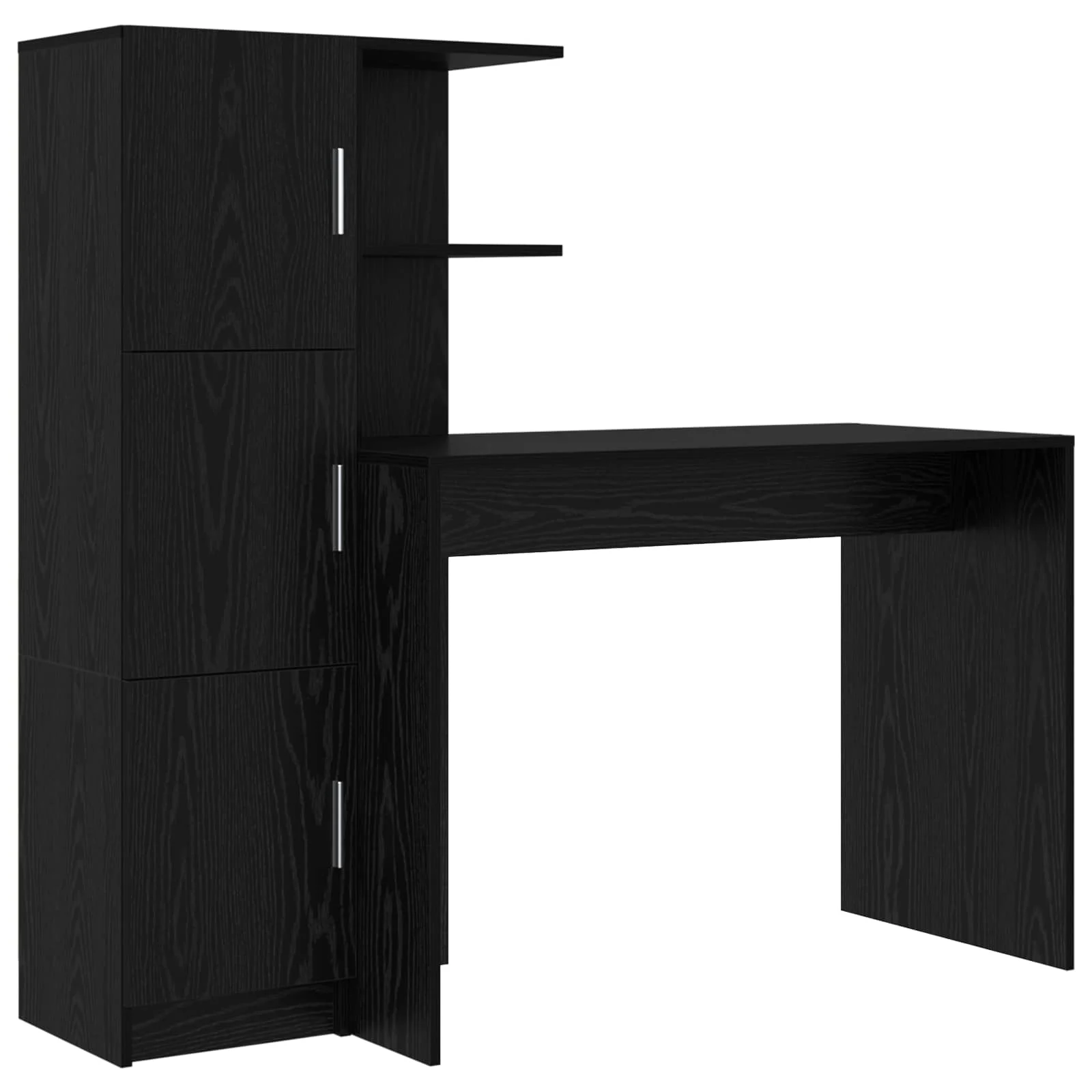 Bureau en 2 éléments 133,5 x 50 x 124 cm chêne noir – vue de côté