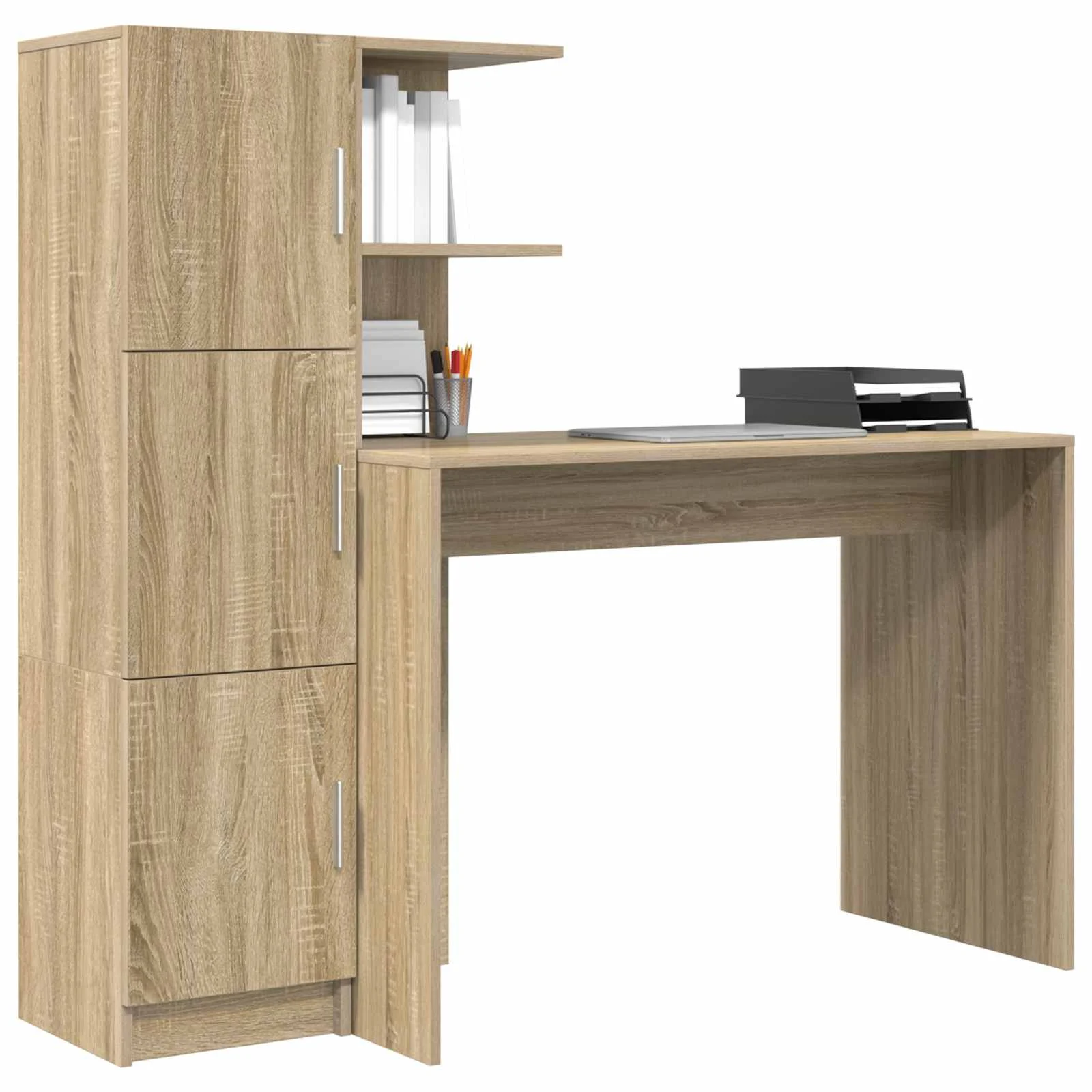 Bureau en 2 éléments 133,5 x 50 x 124 cm chêne sonoma – vue de détail