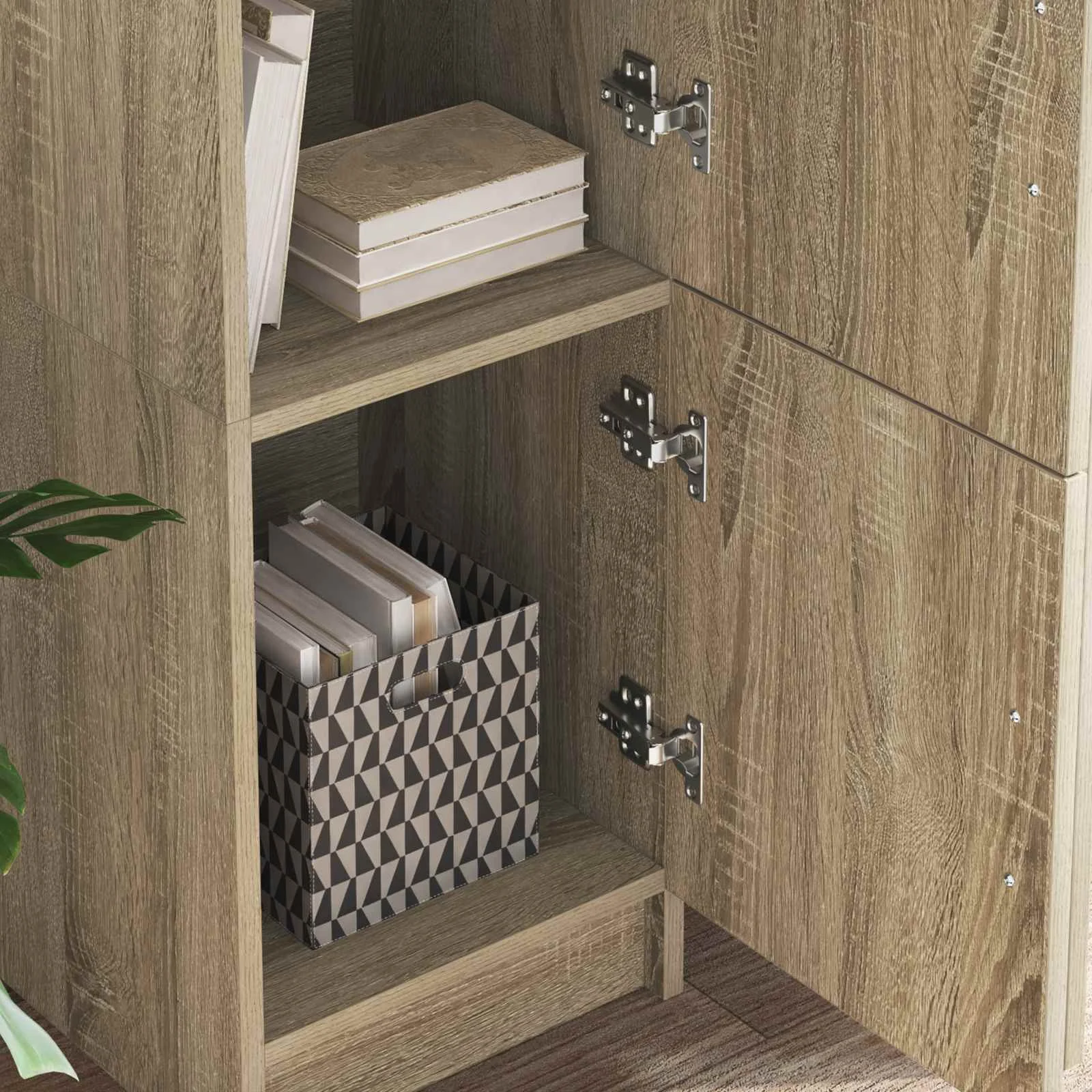 Bureau en 2 éléments 133,5 x 50 x 124 cm chêne sonoma – vue en situation
