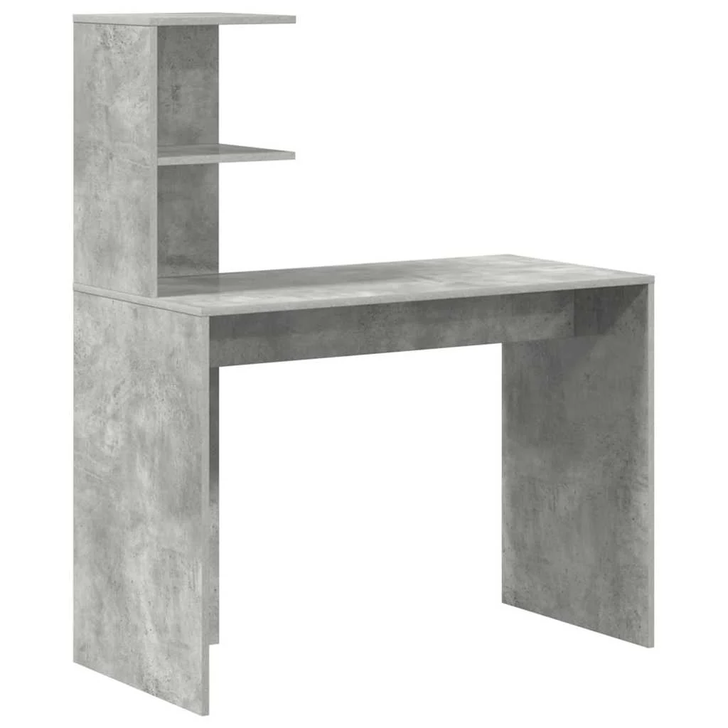 Bureau en 2 éléments 133,5 x 50 x 124 cm gris béton – vue de dessus