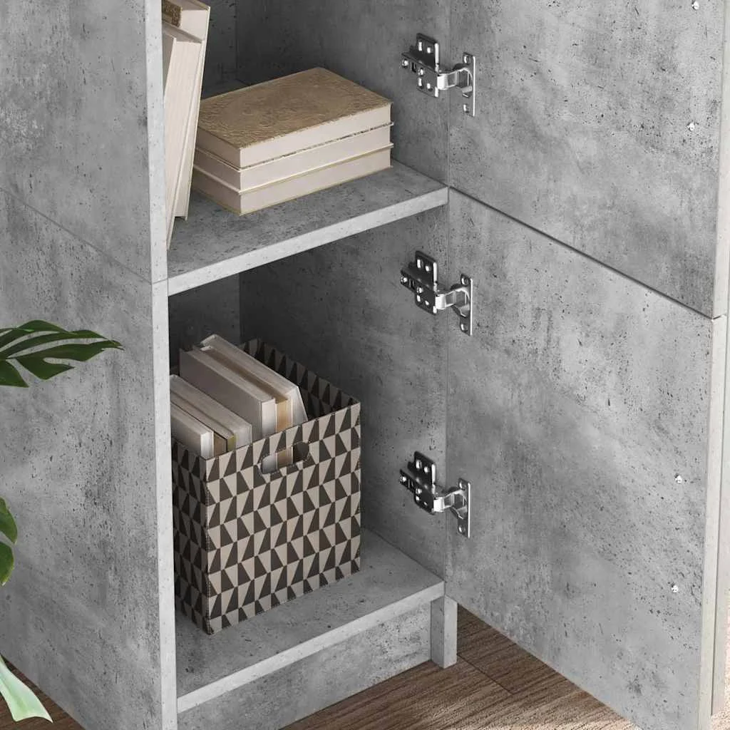 Bureau en 2 éléments 133,5 x 50 x 124 cm gris béton – vue en situation