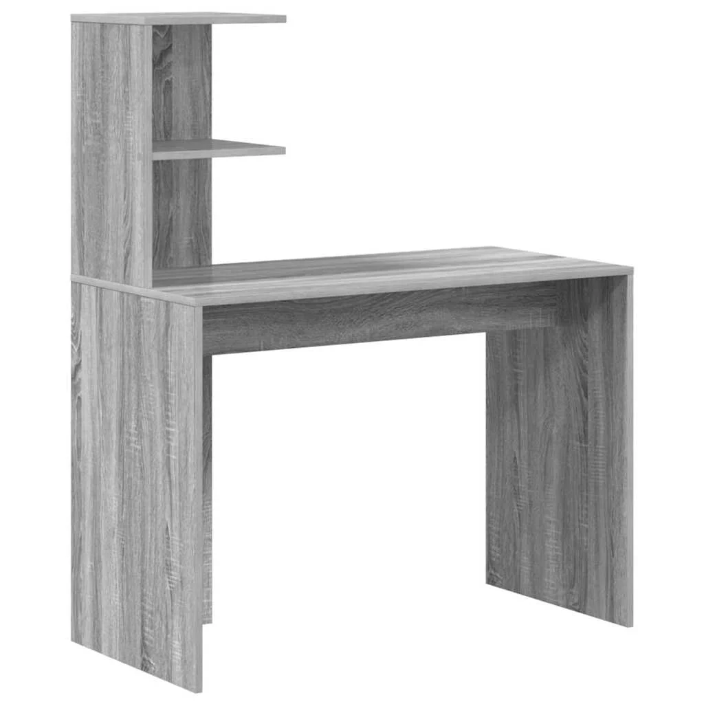 Bureau en 2 éléments 133,5 x 50 x 124 cm sonoma gris – vue de dessus