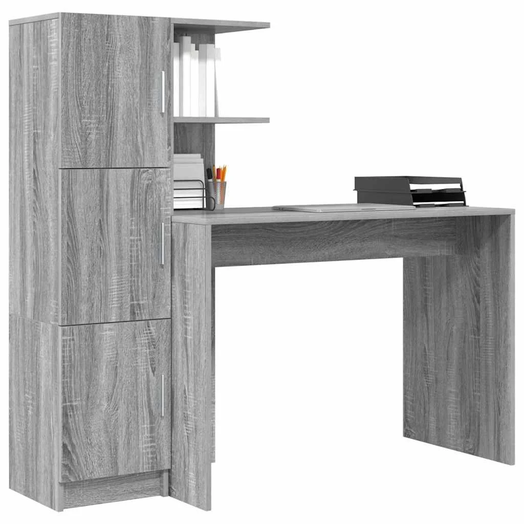 Bureau en 2 éléments 133,5 x 50 x 124 cm sonoma gris – vue de détail