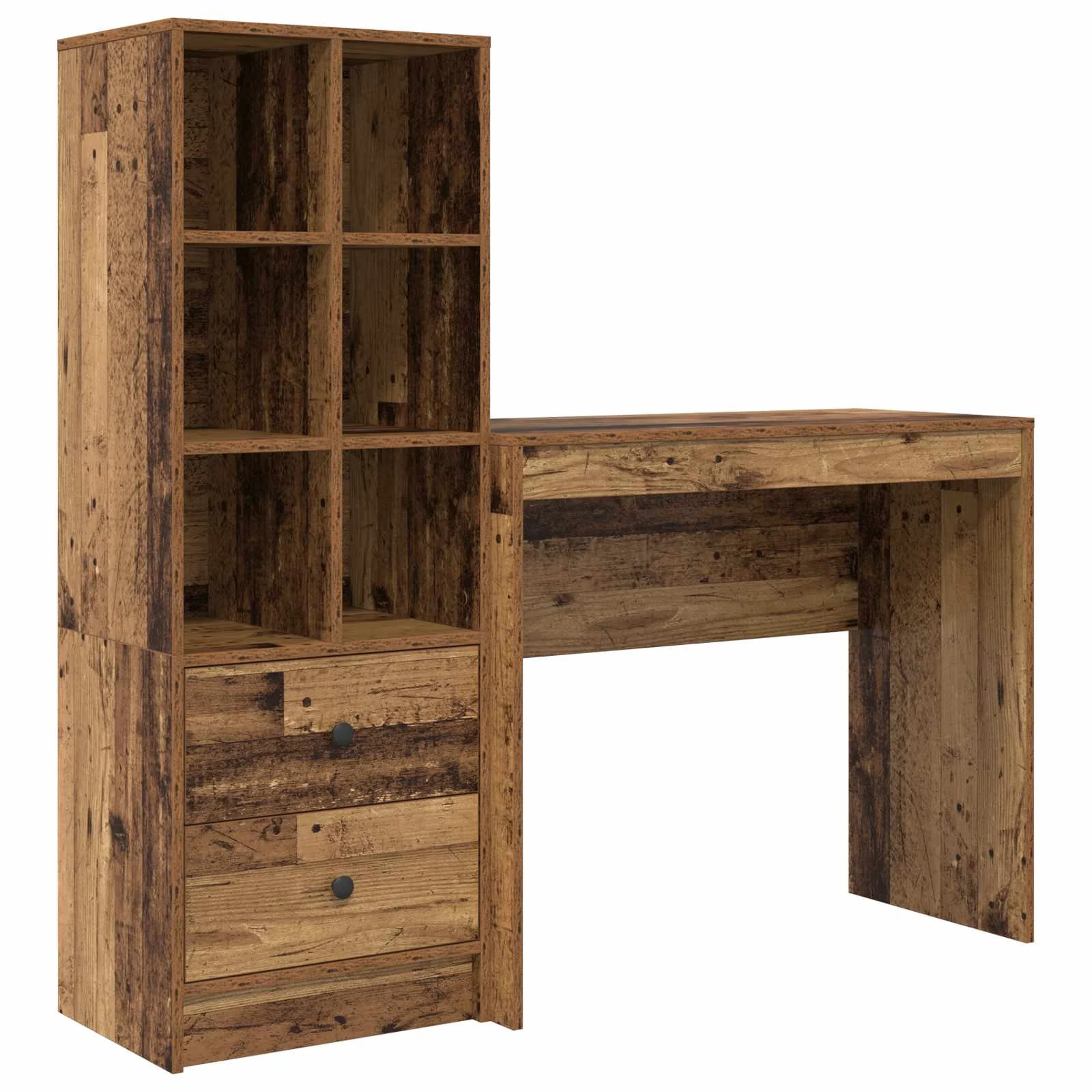 Bureau en 2 éléments 135,5 x 40 x 127 cm bois ancien – vue de côté