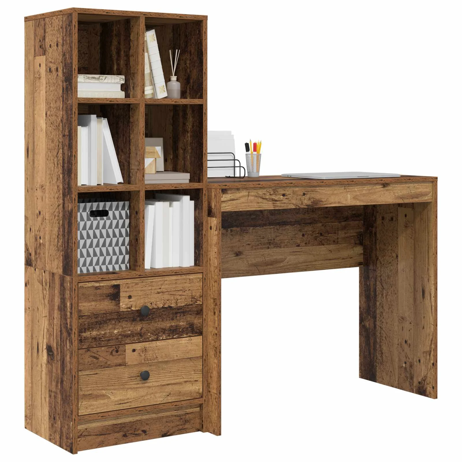 Bureau en 2 éléments 135,5 x 40 x 127 cm bois ancien – vue de détail