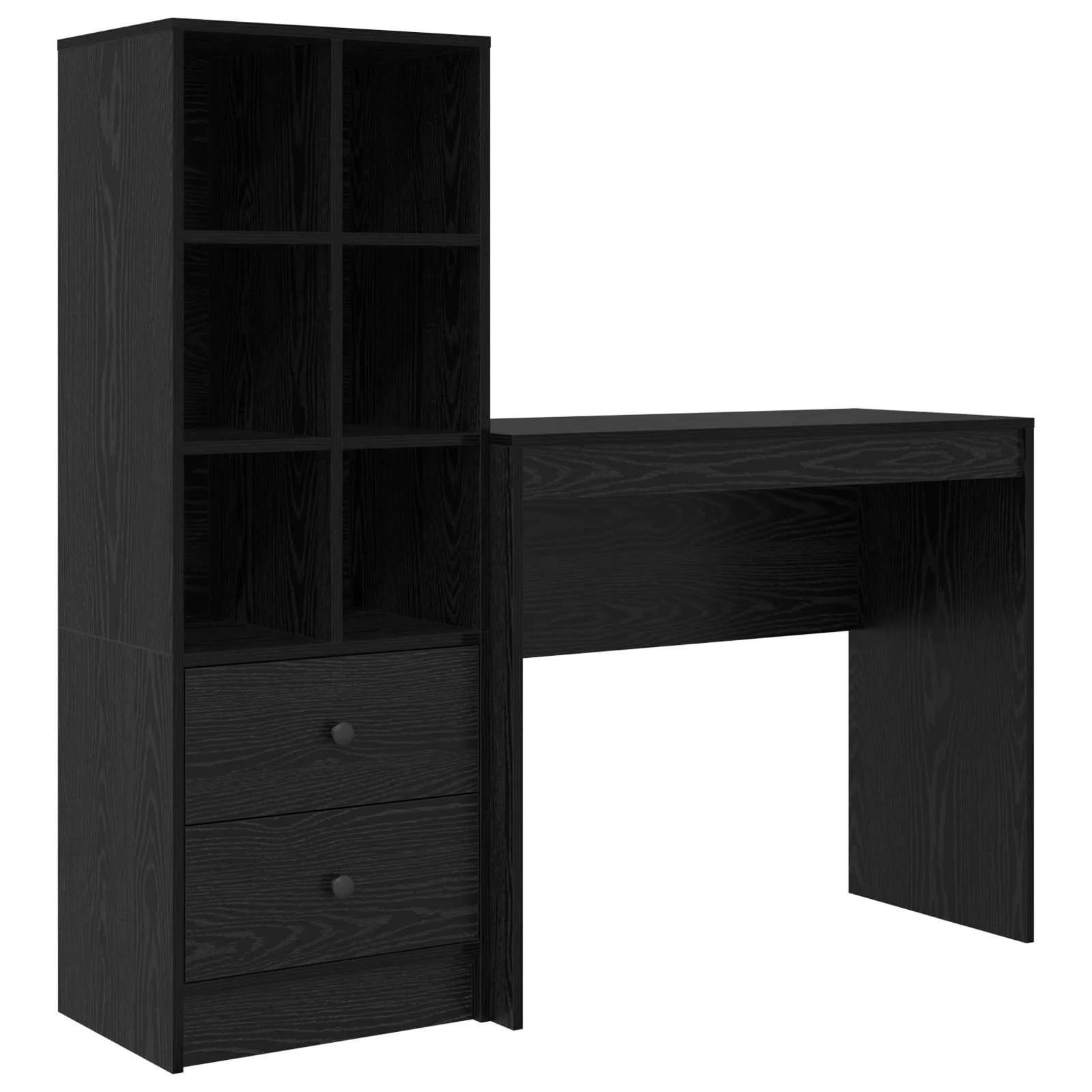 Bureau en 2 éléments 135,5 x 40 x 127 cm chêne noir – vue de côté