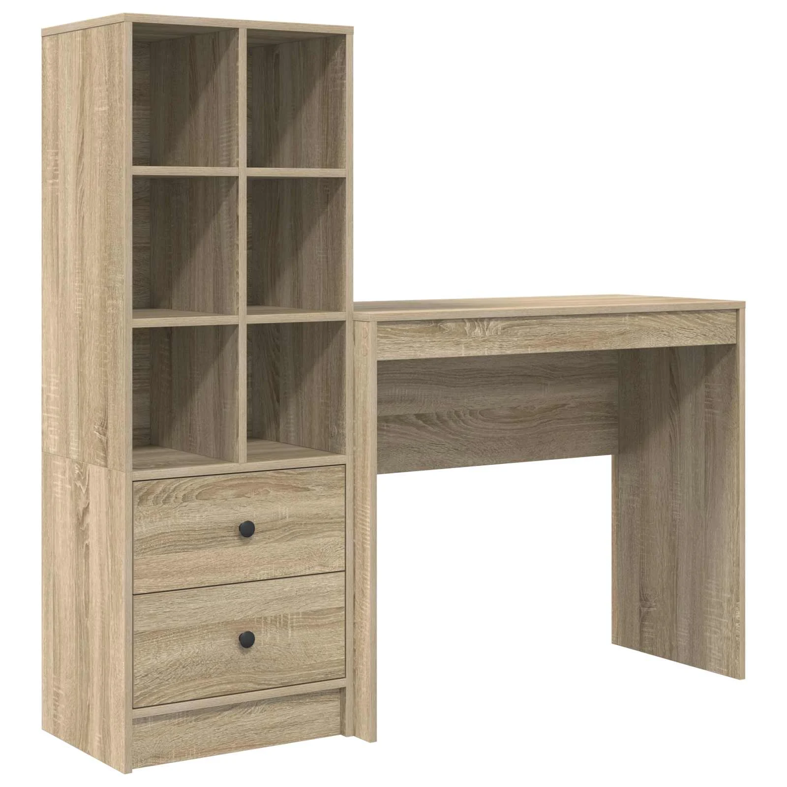 Bureau en 2 éléments 135,5 x 40 x 127 cm chêne sonoma – vue de côté