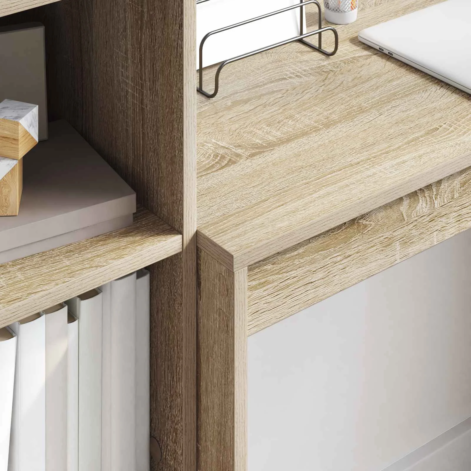 Bureau en 2 éléments 135,5 x 40 x 127 cm chêne sonoma – vue en situation