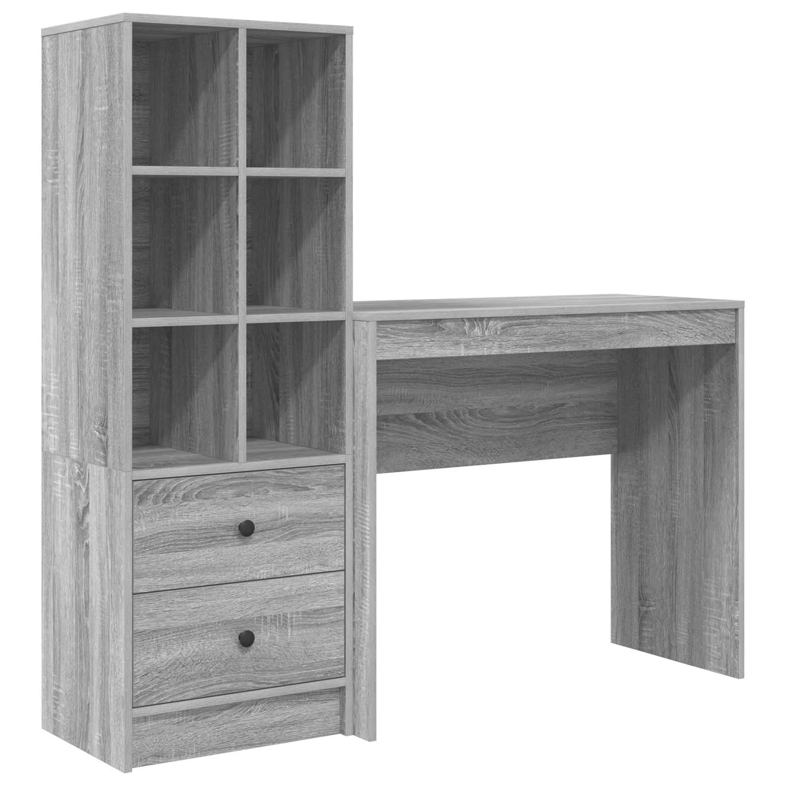 Bureau en 2 éléments 135,5 x 40 x 127 cm sonoma gris – vue de côté