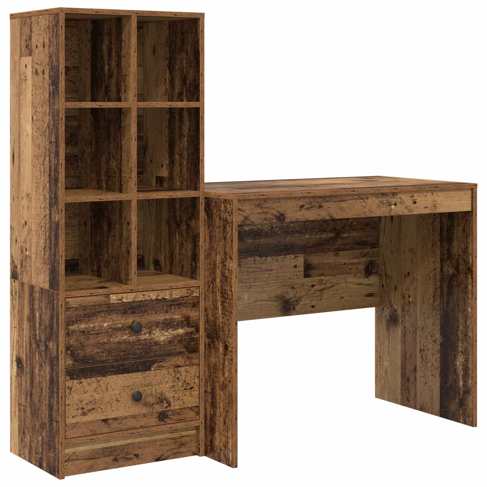 Bureau en 2 éléments 135,5 x 50 x 127 cm bois ancien – vue de côté