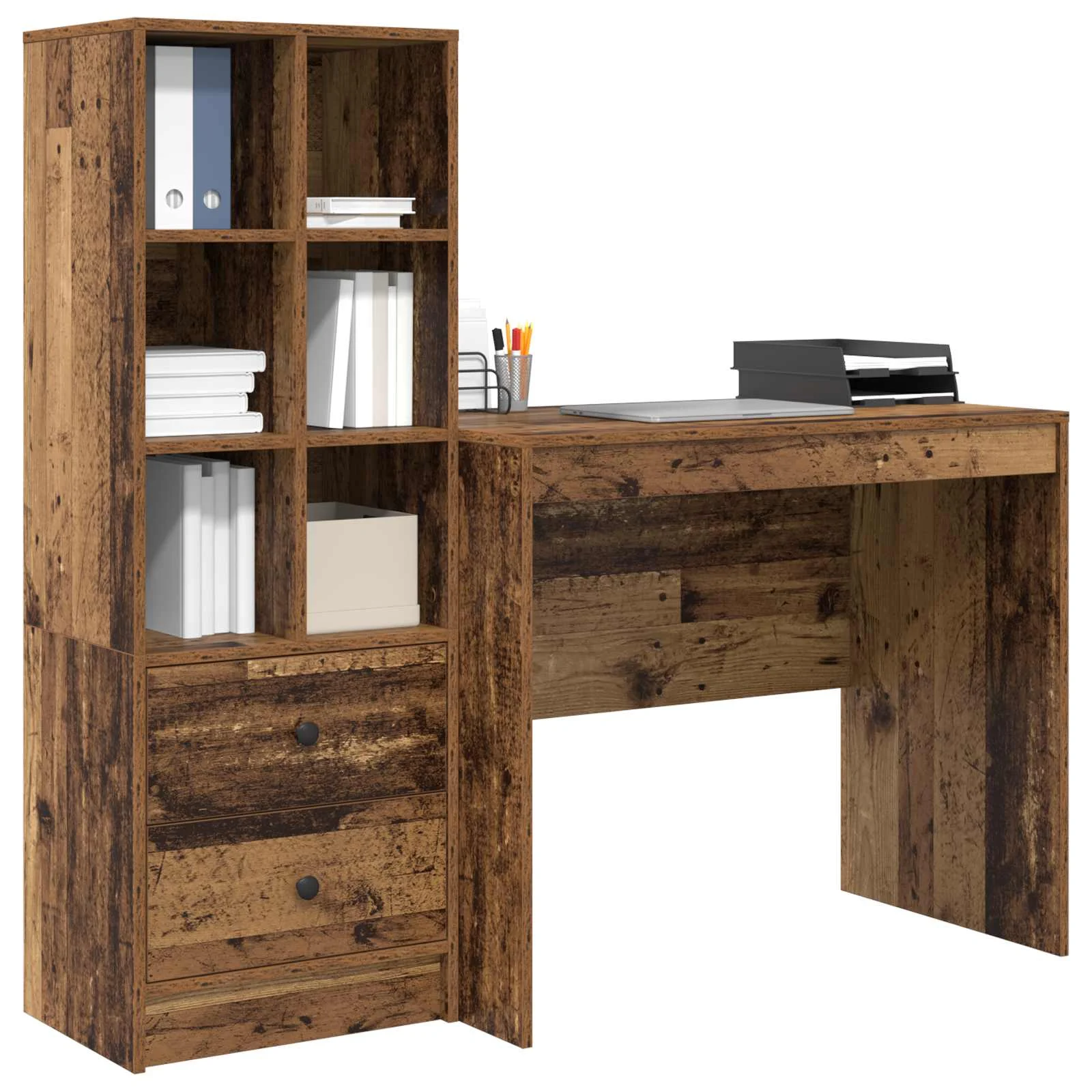 Bureau en 2 éléments 135,5 x 50 x 127 cm bois ancien – vue de détail