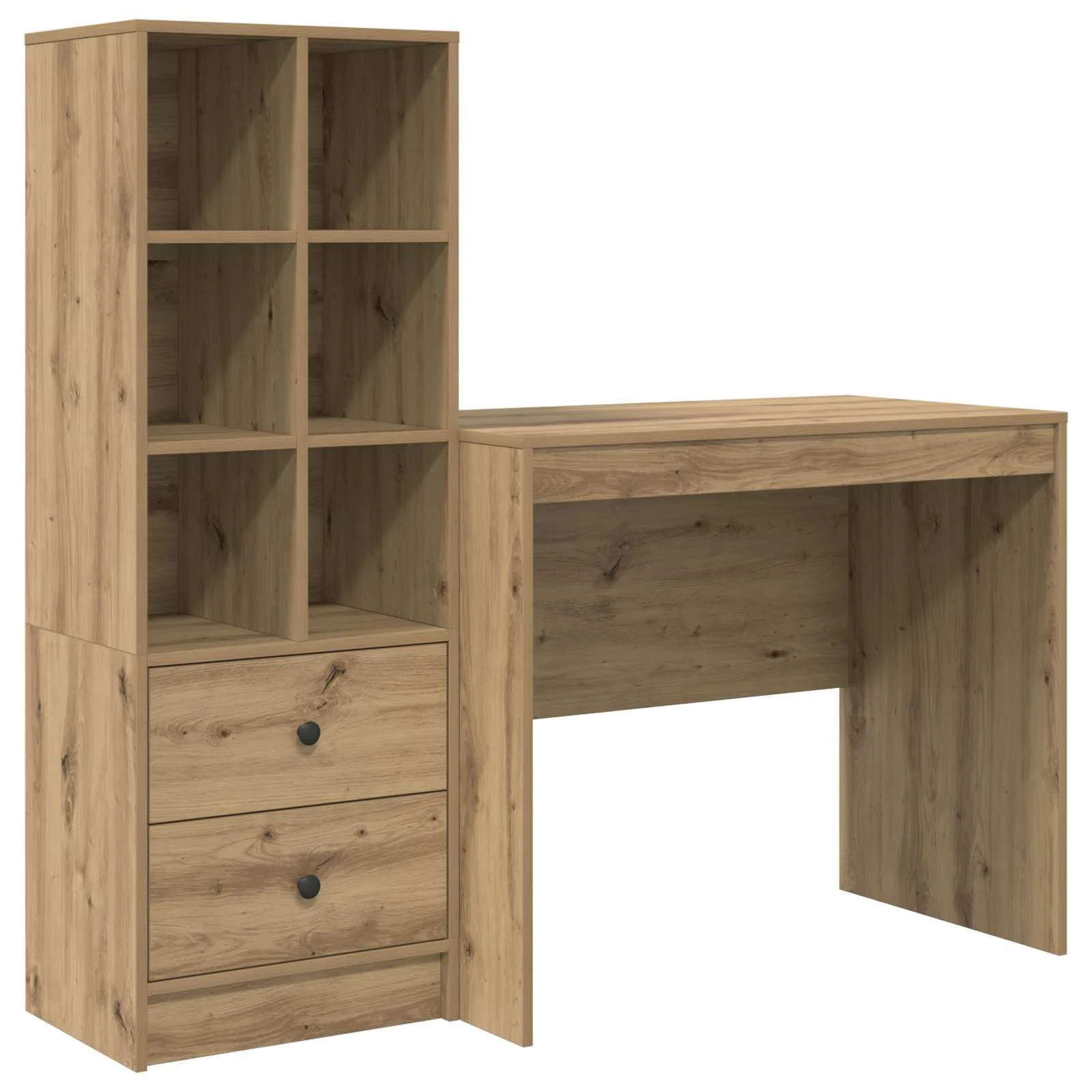 Bureau en 2 éléments 135,5 x 50 x 127 cm chêne artisanal – vue de côté