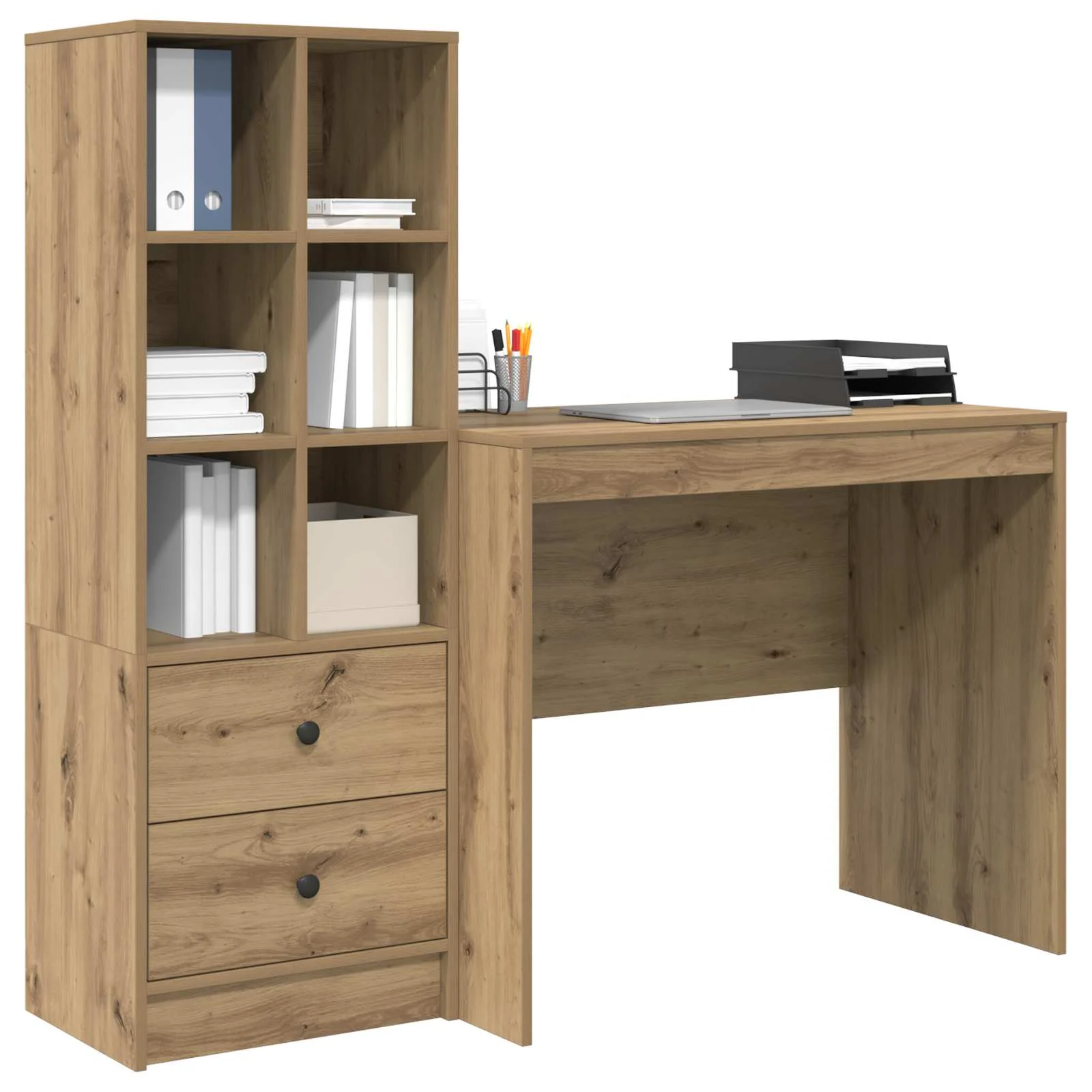 Bureau en 2 éléments 135,5 x 50 x 127 cm chêne artisanal – vue de détail