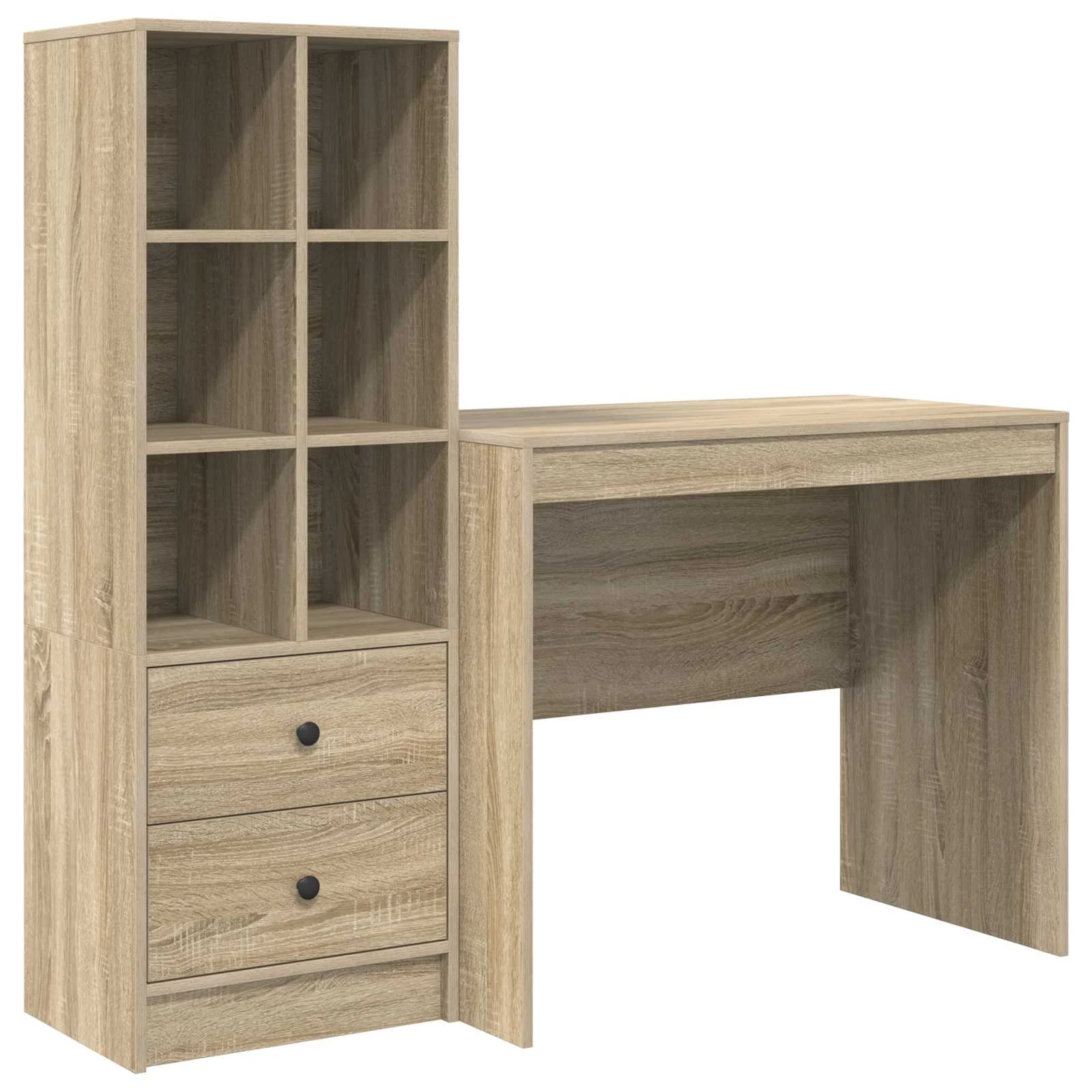 Bureau en 2 éléments 135,5 x 50 x 127 cm chêne sonoma – vue de côté
