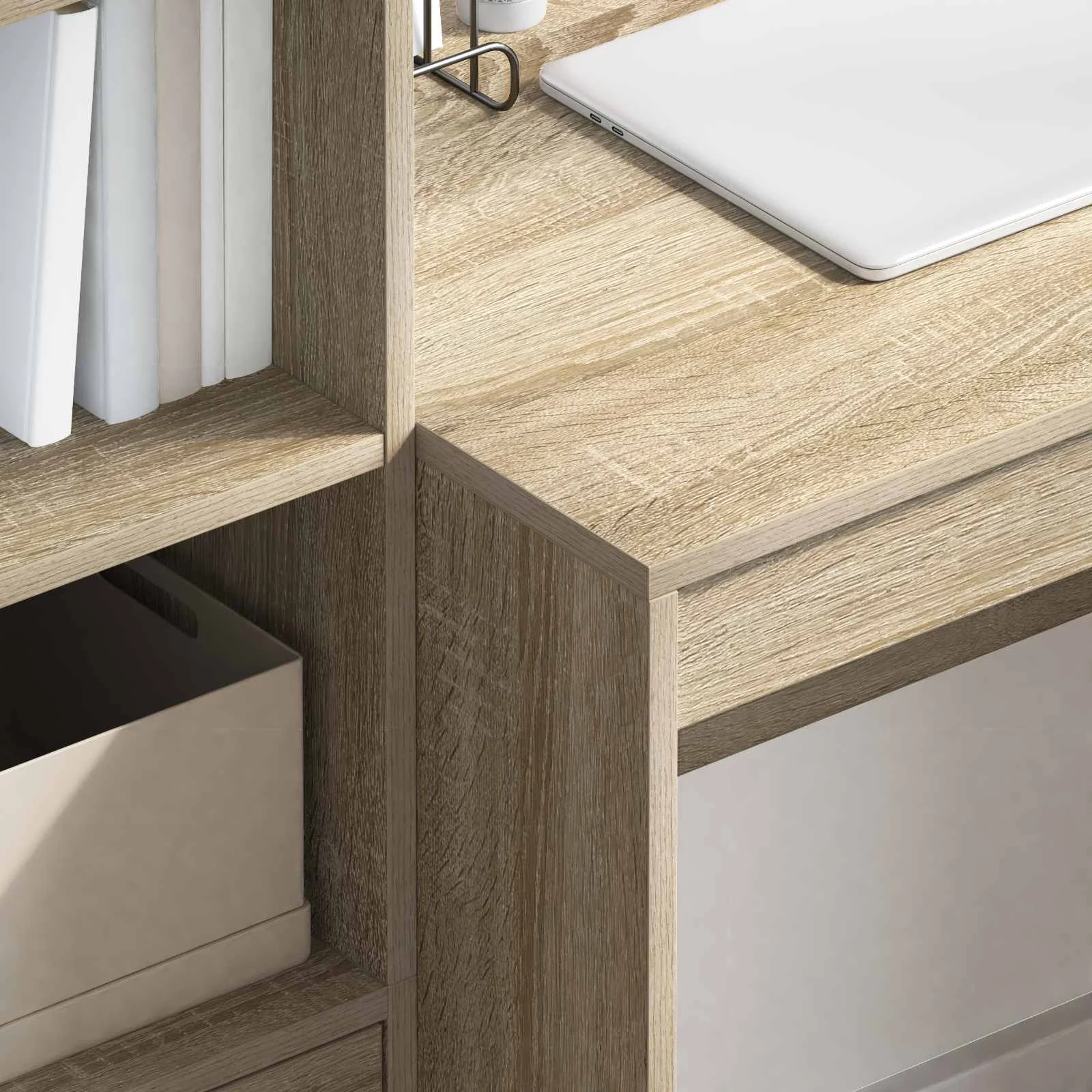 Bureau en 2 éléments 135,5 x 50 x 127 cm chêne sonoma – vue en situation