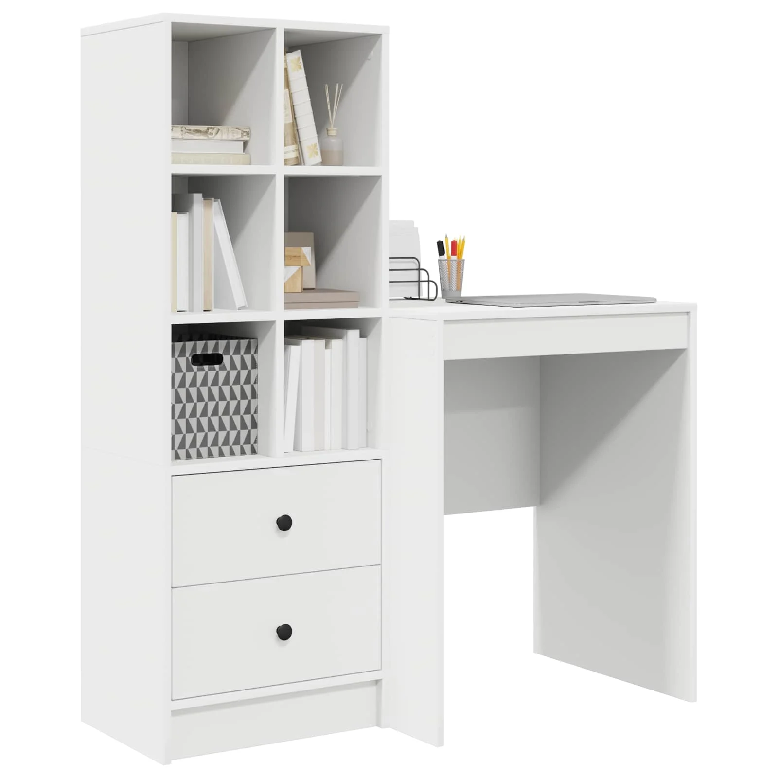 Bureau en 2 éléments 145,5 x 40 x 127 cm blanc – modèle 2 – vue de détail