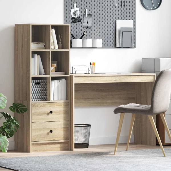 Bureau en 2 éléments 145,5 x 40 x 127 cm chêne sonoma – vue d’ensemble