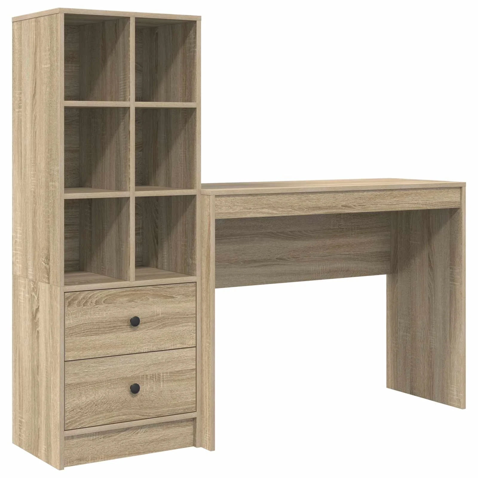 Bureau en 2 éléments 145,5 x 40 x 127 cm chêne sonoma – vue de côté