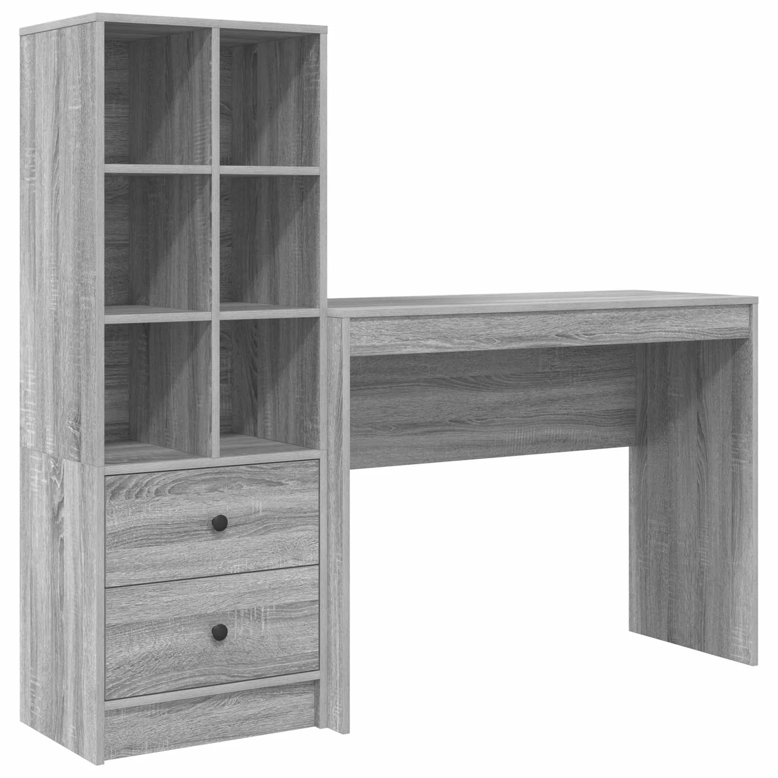 Bureau en 2 éléments 145,5 x 40 x 127 cm sonoma gris – vue de côté