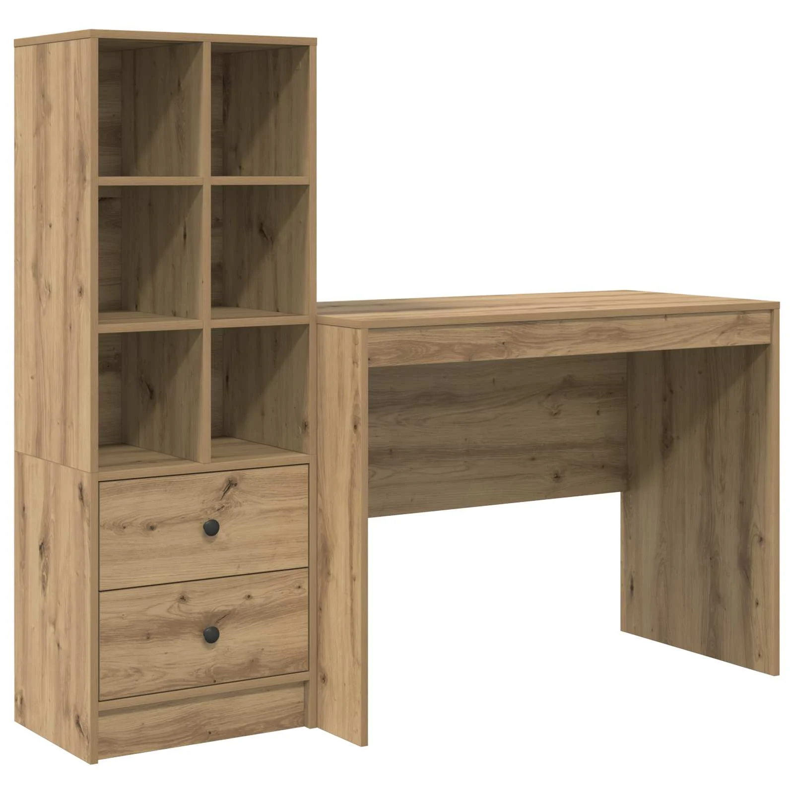Bureau en 2 éléments 145,5 x 50 x 127 cm chêne artisanal – vue de côté