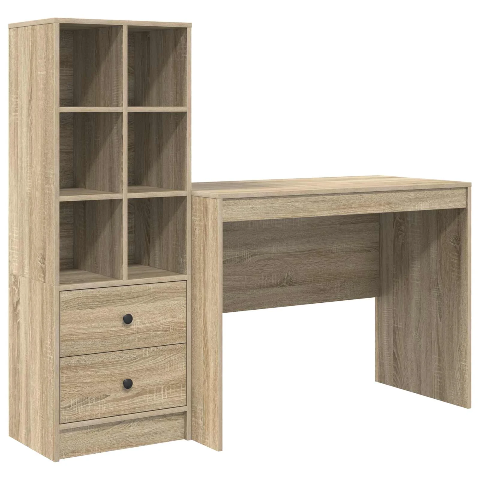 Bureau en 2 éléments 145,5 x 50 x 127 cm chêne sonoma – vue de côté